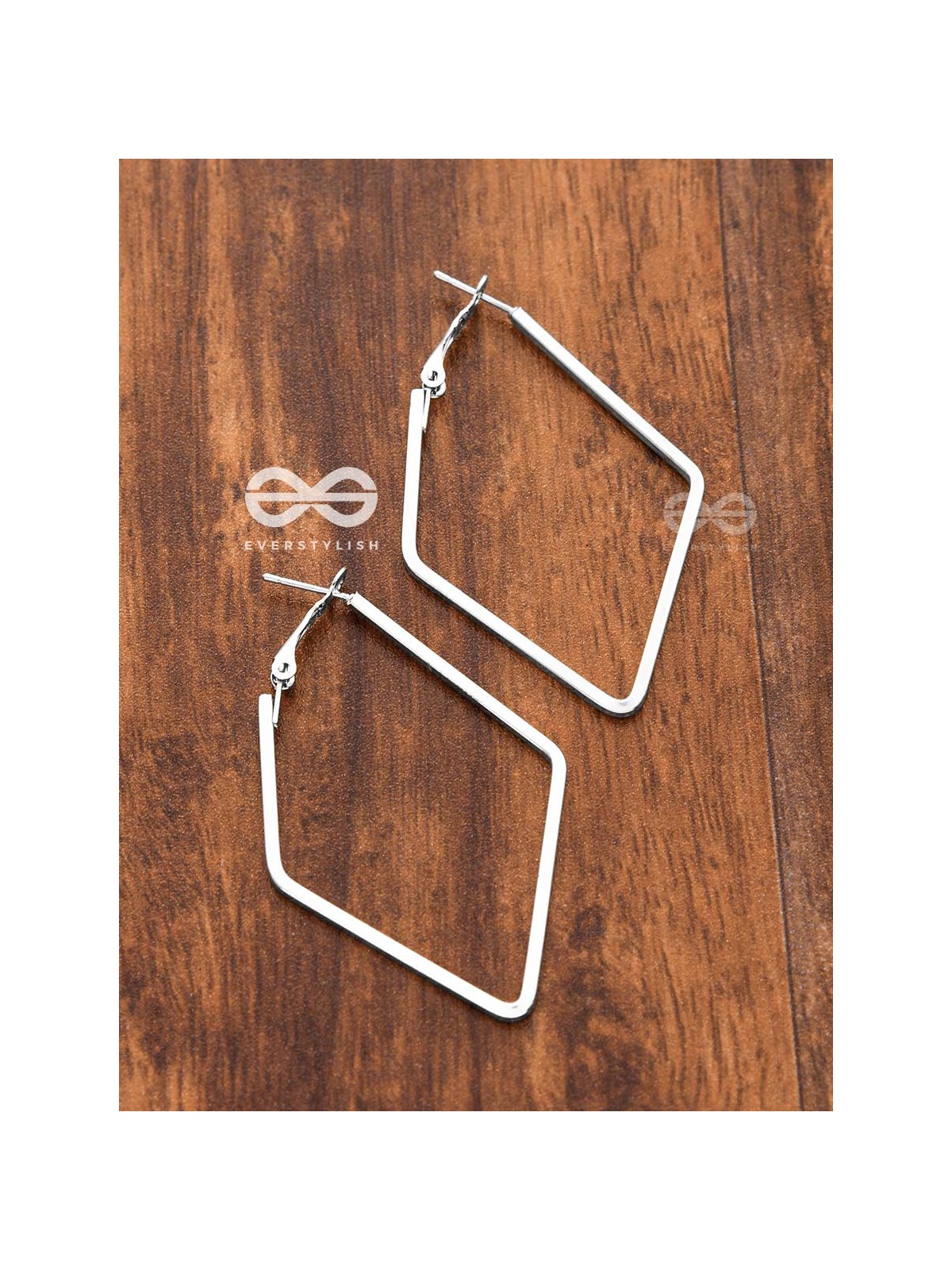 The Scintillating Slanting Hoops (Silver) - Casual Daily-Wear Earrings