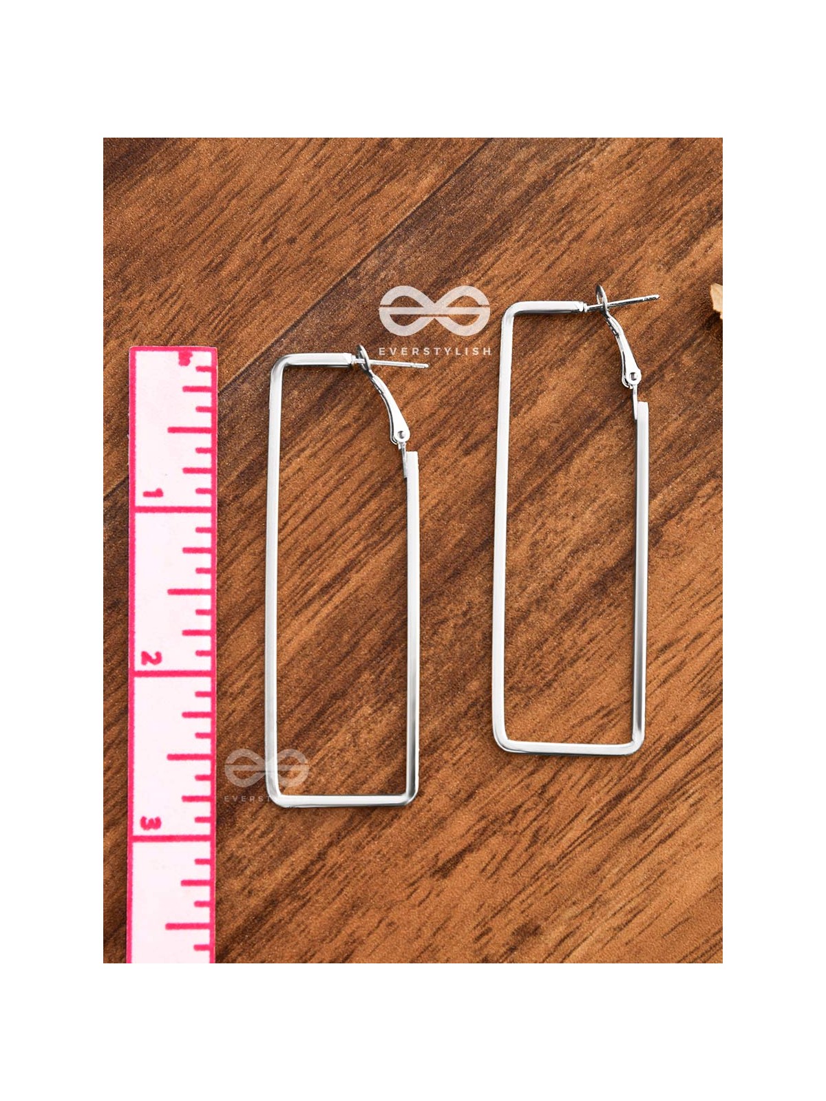 The Elegant Rectangular Hoops (Silver) - Casual Earrings