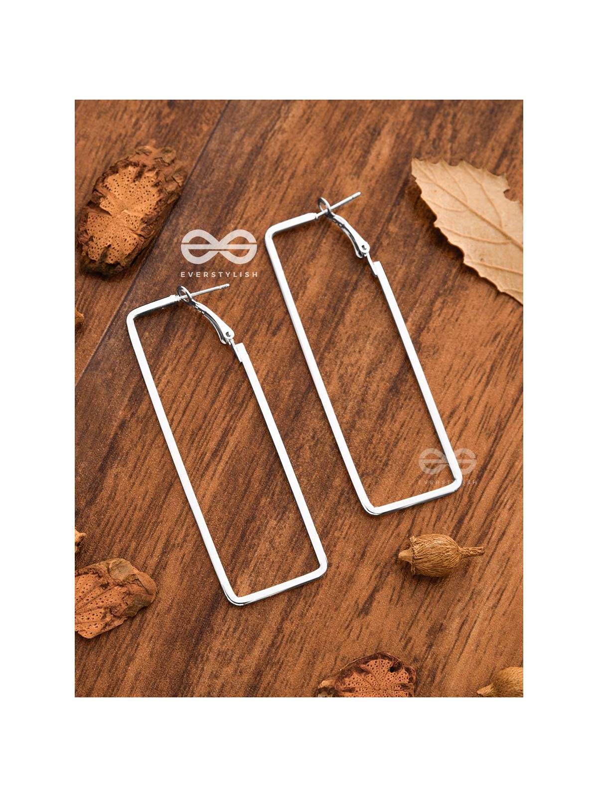 The Elegant Rectangular Hoops (Silver) - Casual Earrings