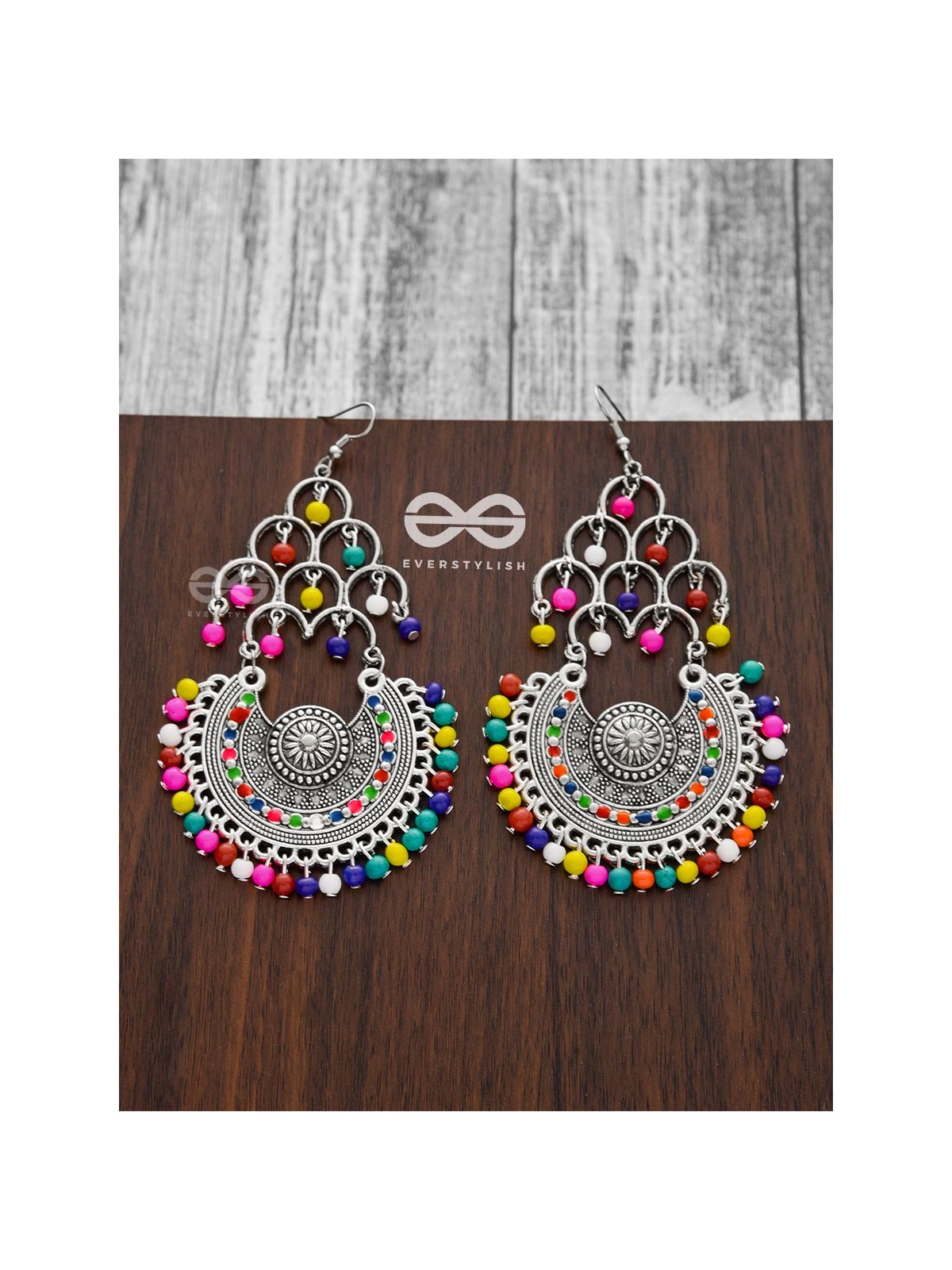 A Playful Splash of Colours - Oxidised Boho Danglers