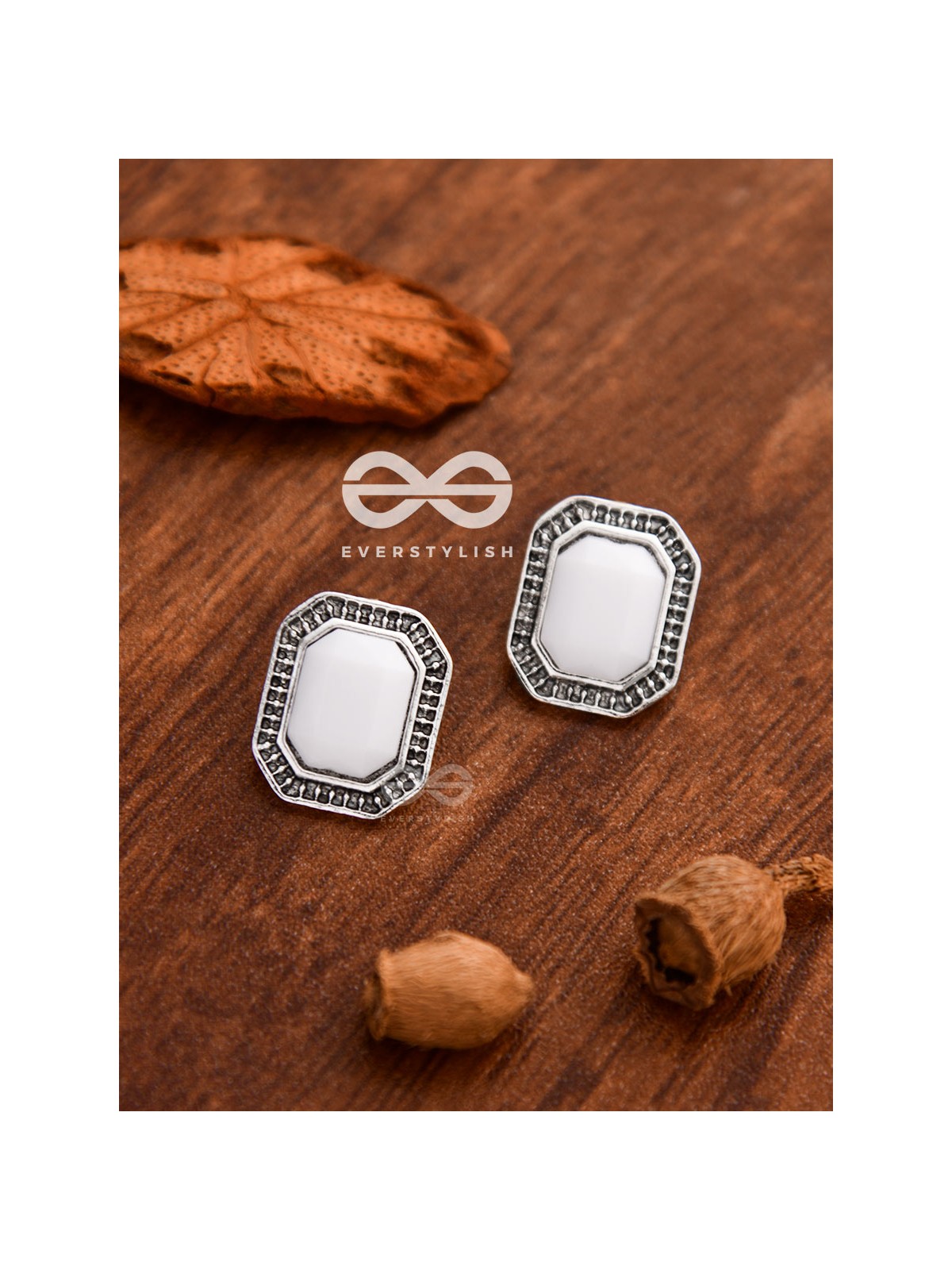 The Little White Button Studs - Tiny Trinket Earrings