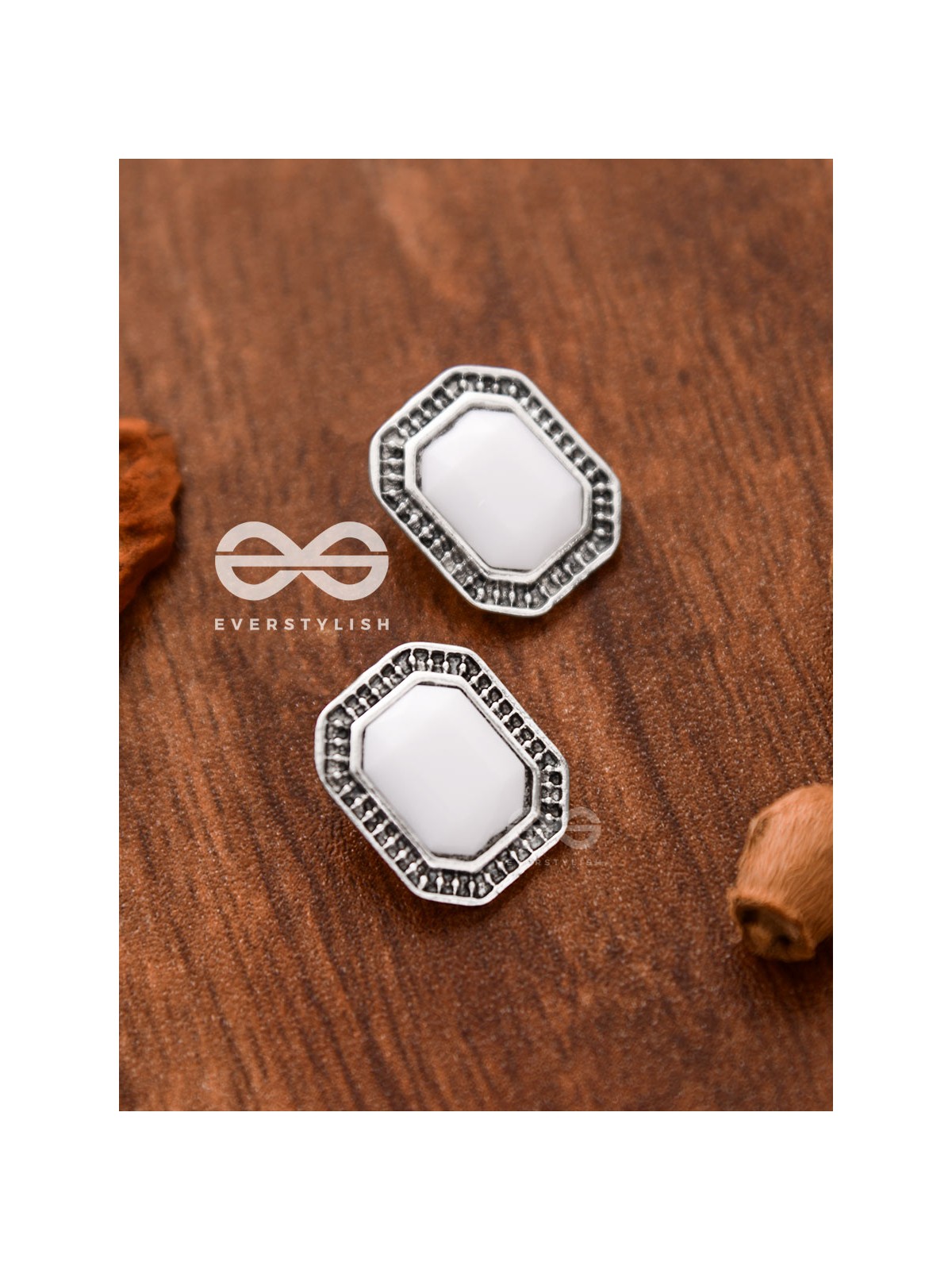 The Little White Button Studs - Tiny Trinket Earrings