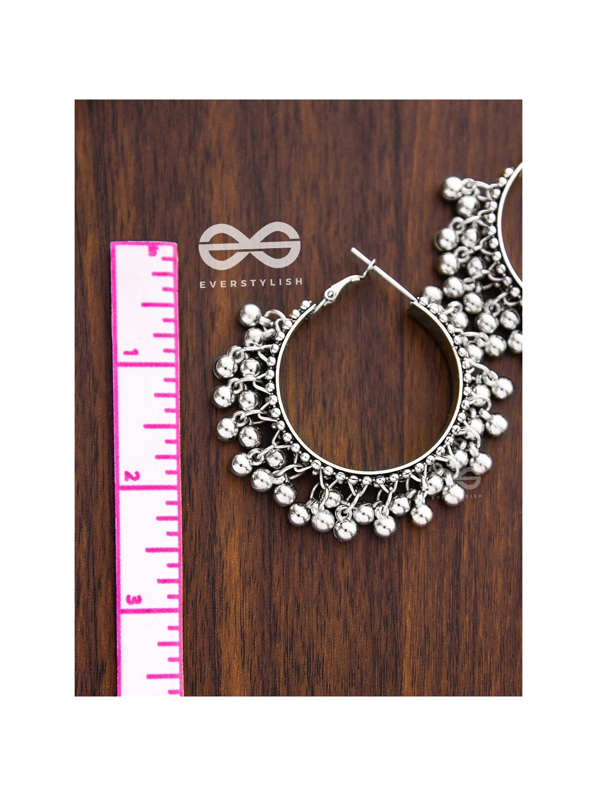 The Playful Elegance - Boho Hoop Earrings (Silver)