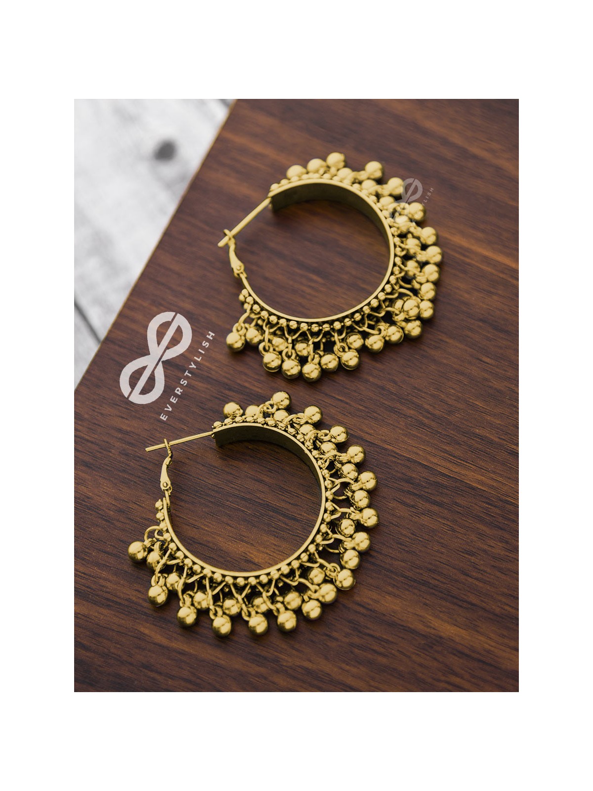 The Playful Elegance - Boho Hoop Earrings (Golden)