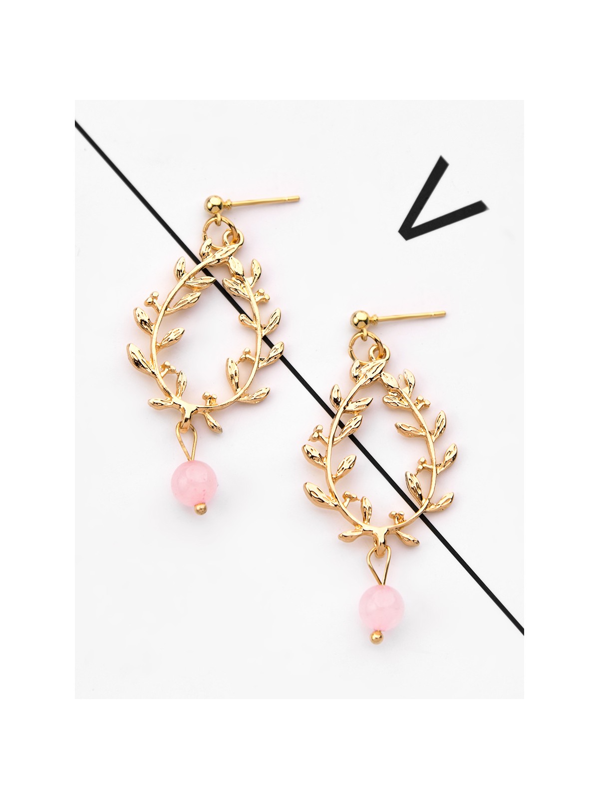 The Converging Golden Branches - Golden Casual Earrings