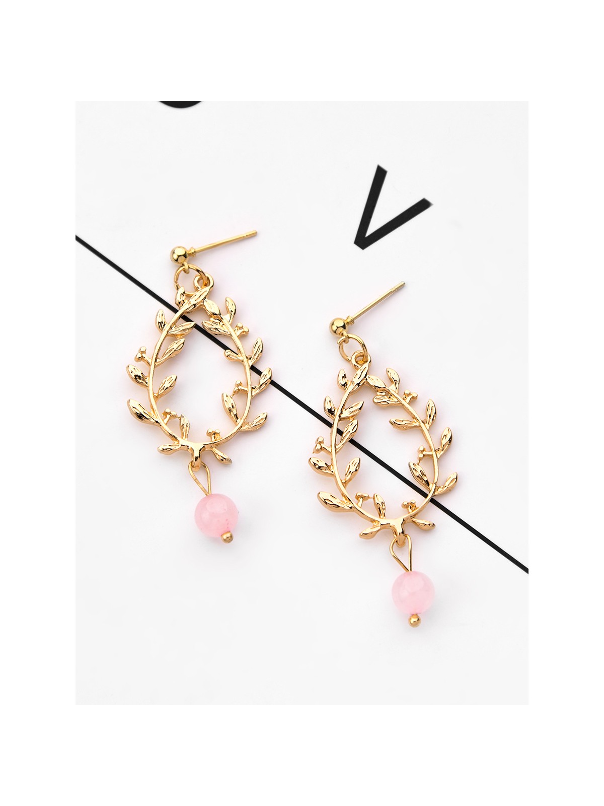 The Converging Golden Branches - Golden Casual Earrings