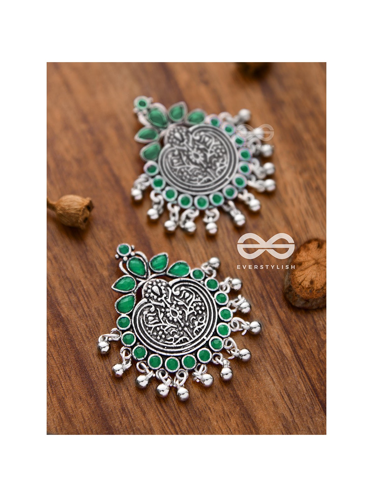 The Bohemian Intrigue (Emerald Green) - Embellished Oxidised Collection