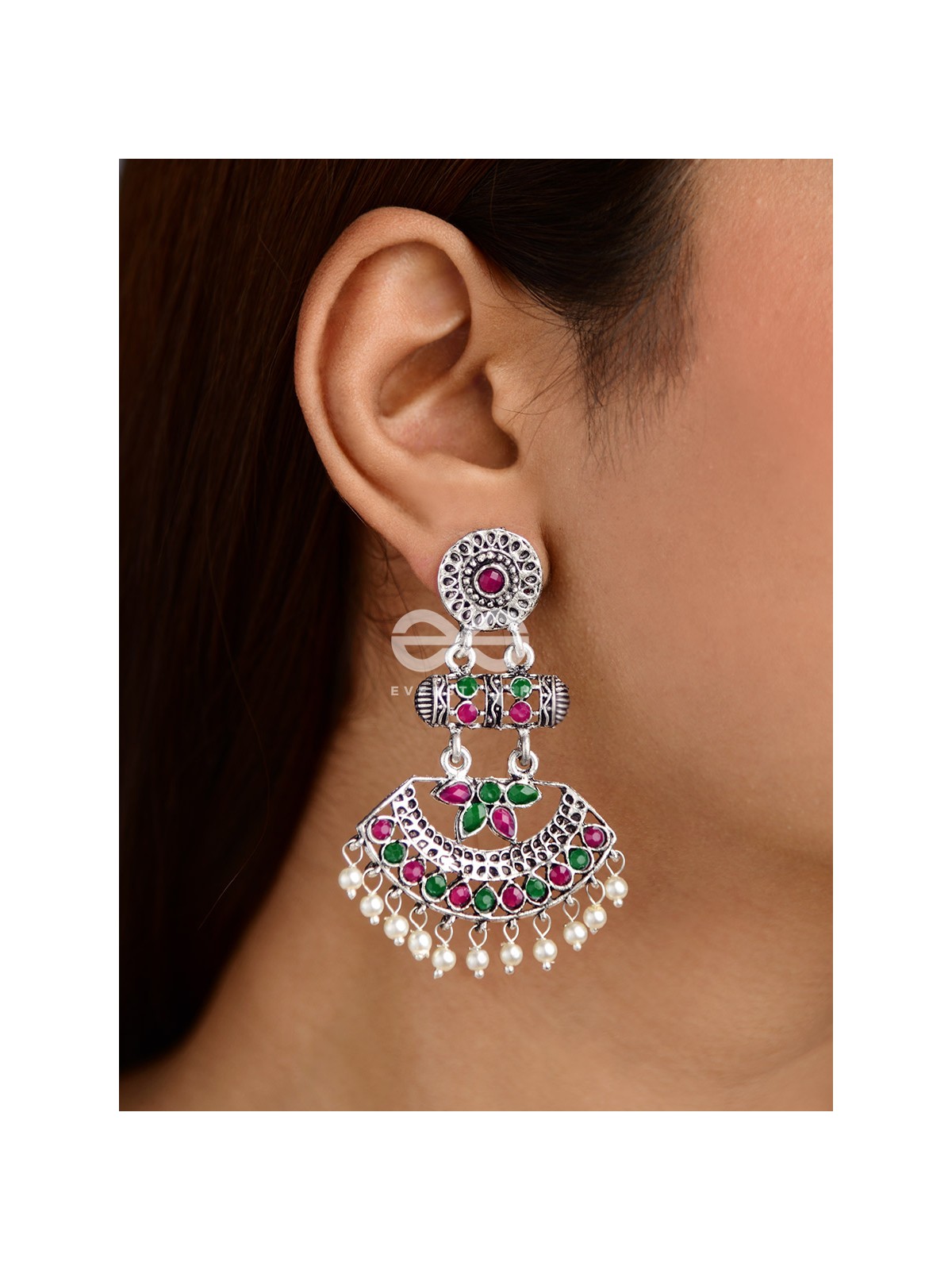 The Bohemian Elegance (Ruby-Emerald) - Embellished Oxidised Collection