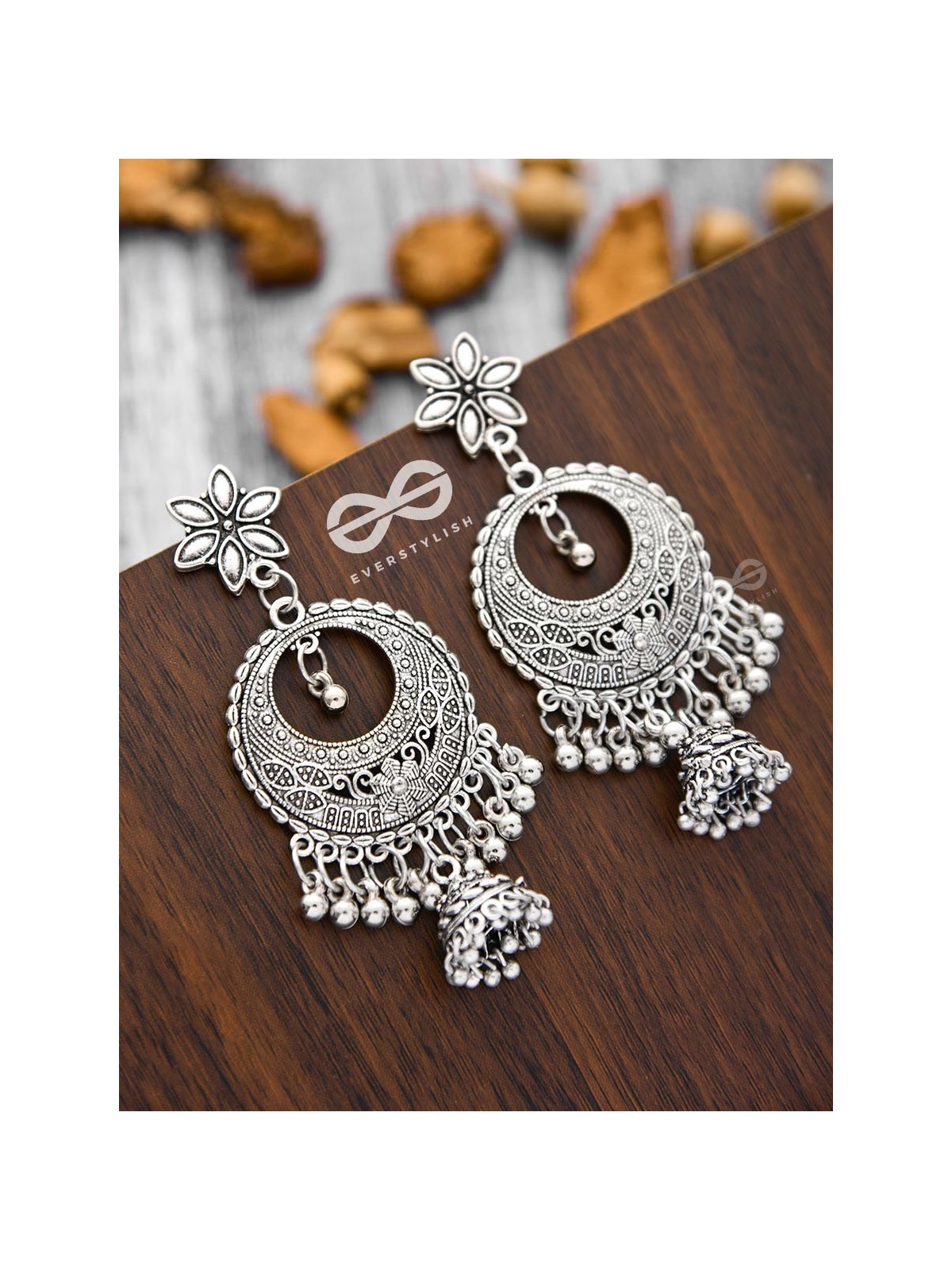 Intricate Floral Artwork Statement earrings
