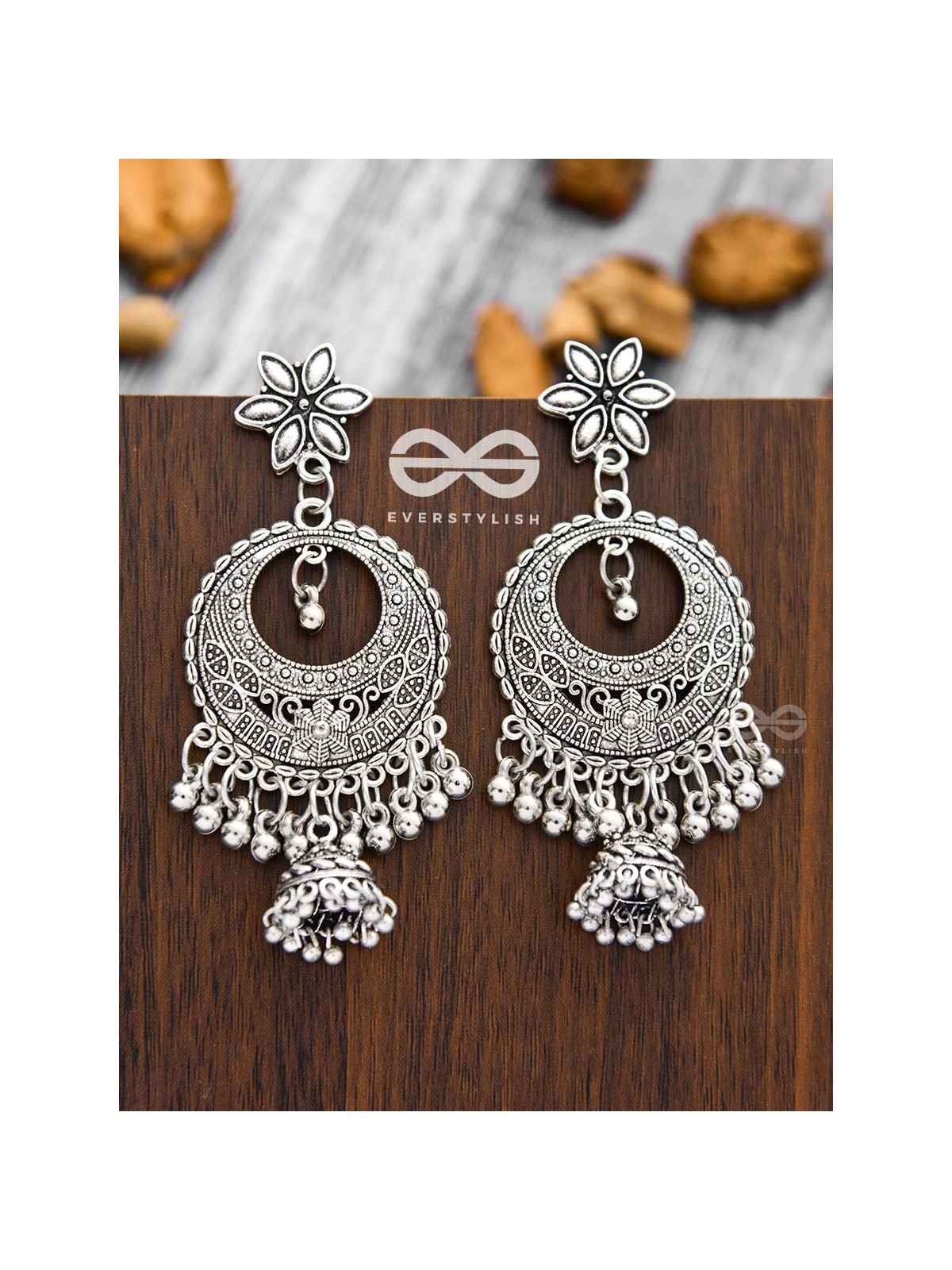 Intricate Floral Artwork Statement earrings