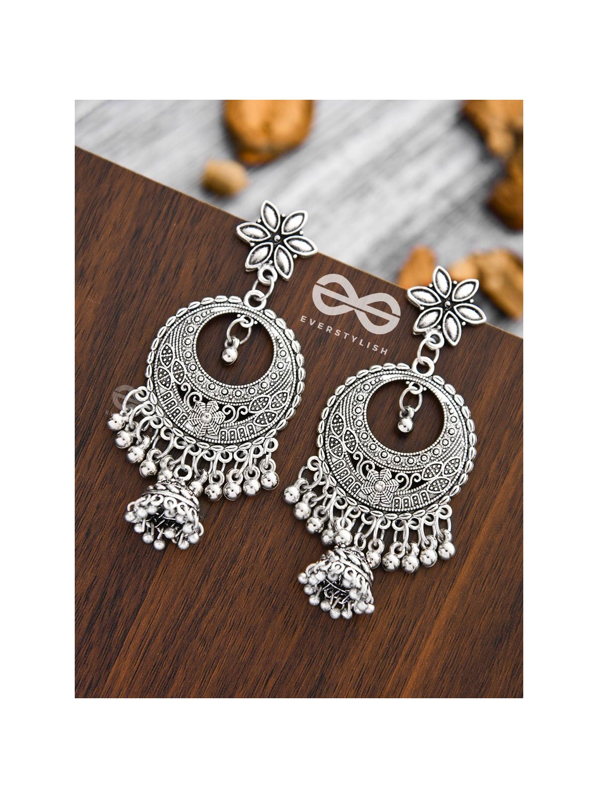 Intricate Floral Artwork Statement earrings