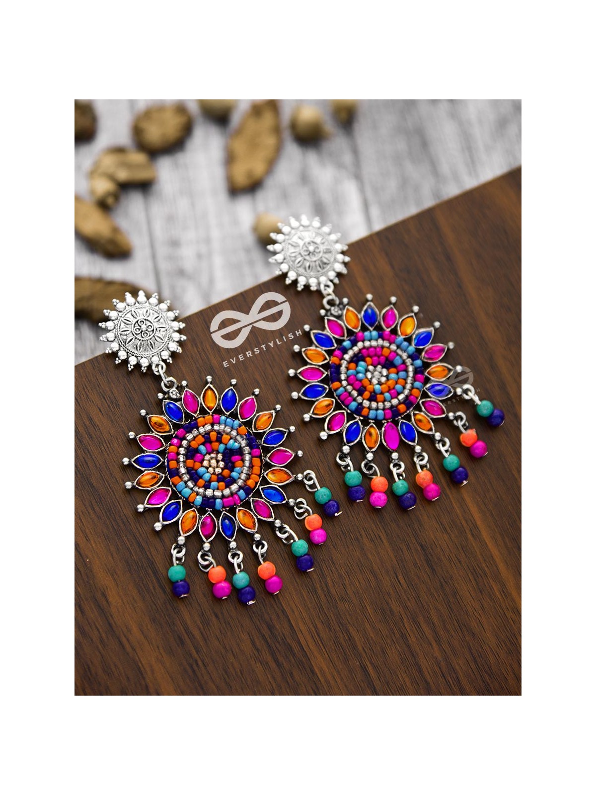 The Delightful Dreamy Danglers (Multicoloured)- The Embellished Oxidised Collection