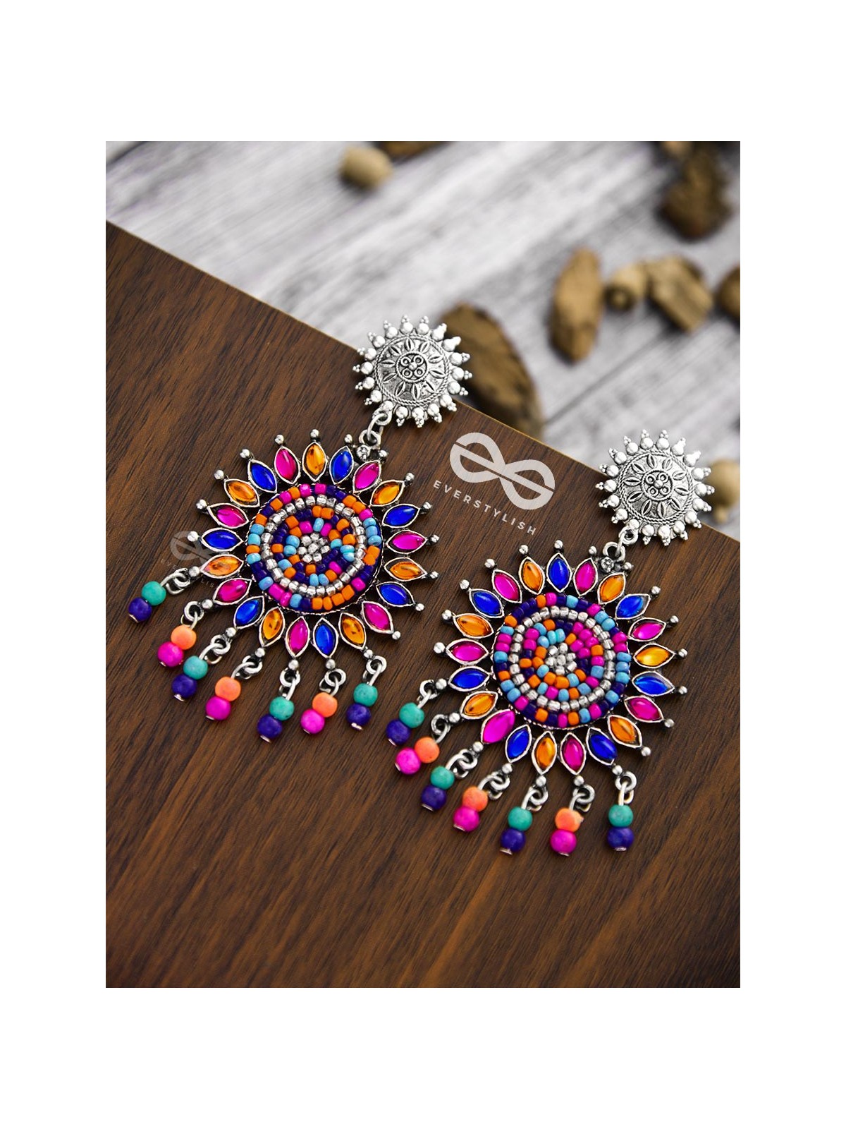 The Delightful Dreamy Danglers (Multicoloured)- The Embellished Oxidised Collection