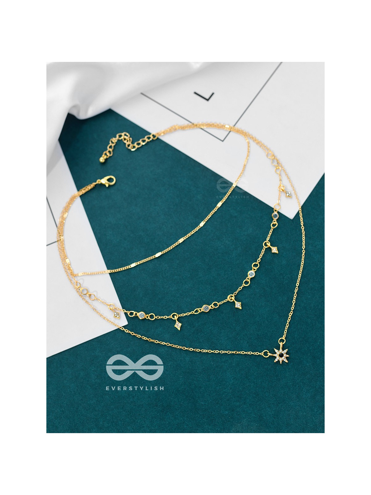 The Stylish Shimmer - Multilayered Golden Necklace