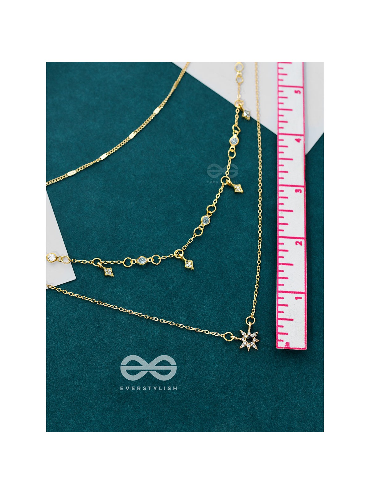 The Stylish Shimmer - Multilayered Golden Necklace
