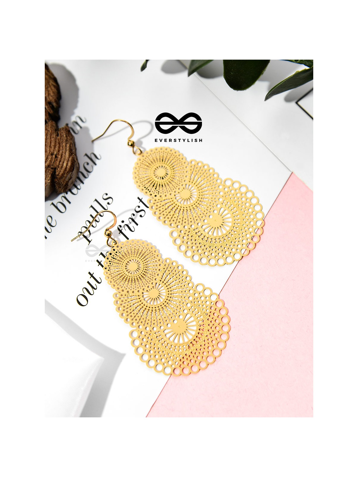 The Circular Illusion - Golden Statement Danglers