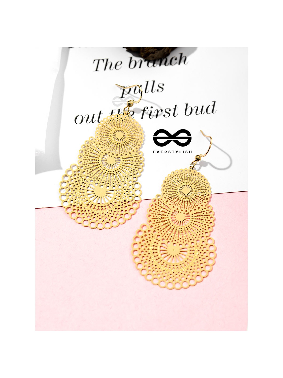 The Circular Illusion - Golden Statement Danglers