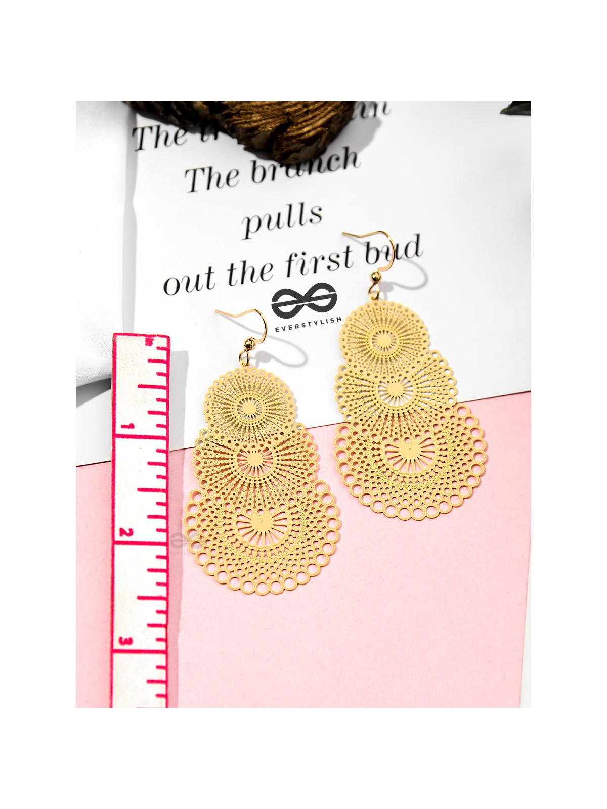 The Circular Illusion - Golden Statement Danglers