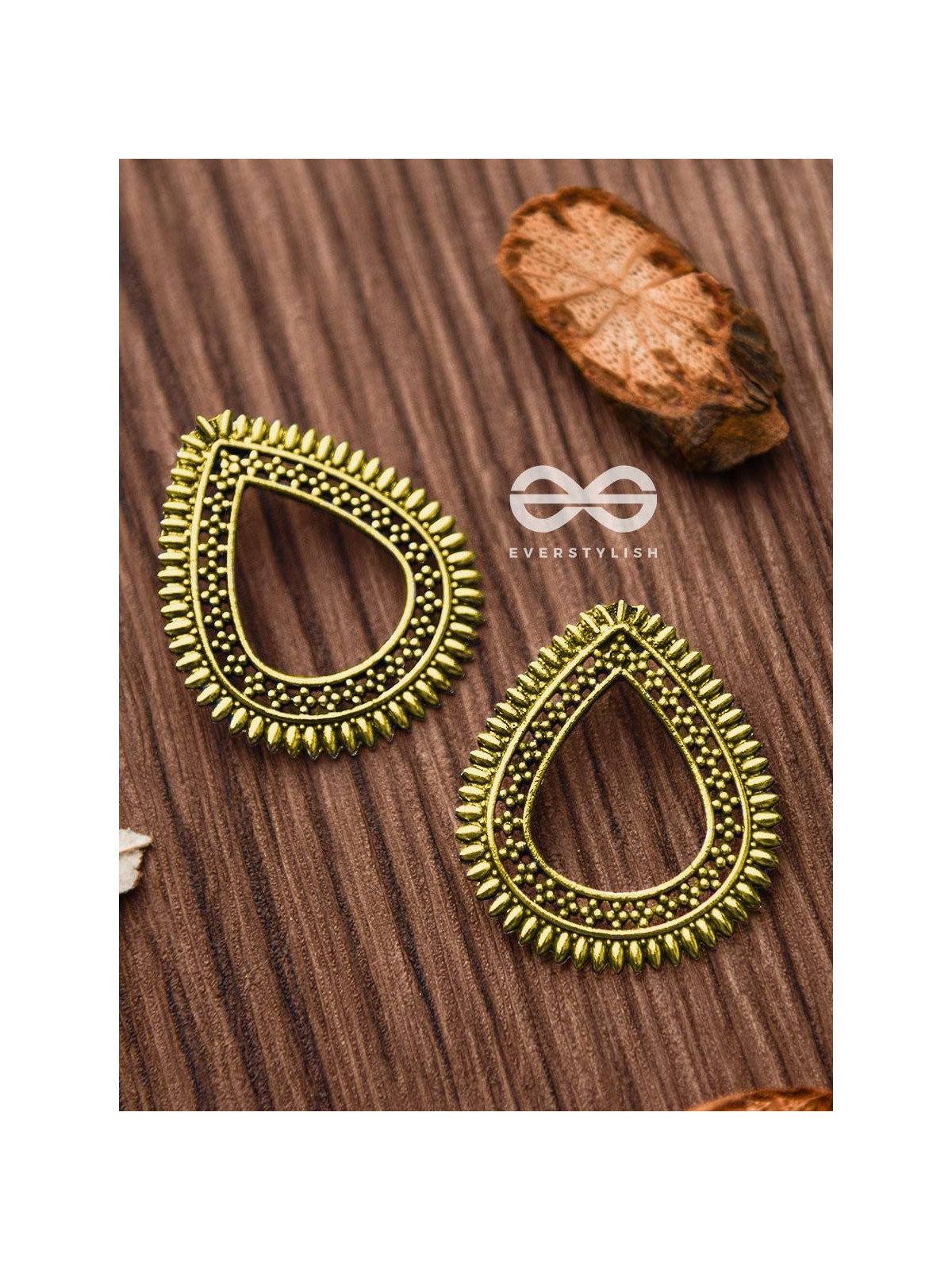 The Little Bohemian Drops (Golden) - Oxidised Boho Earrings