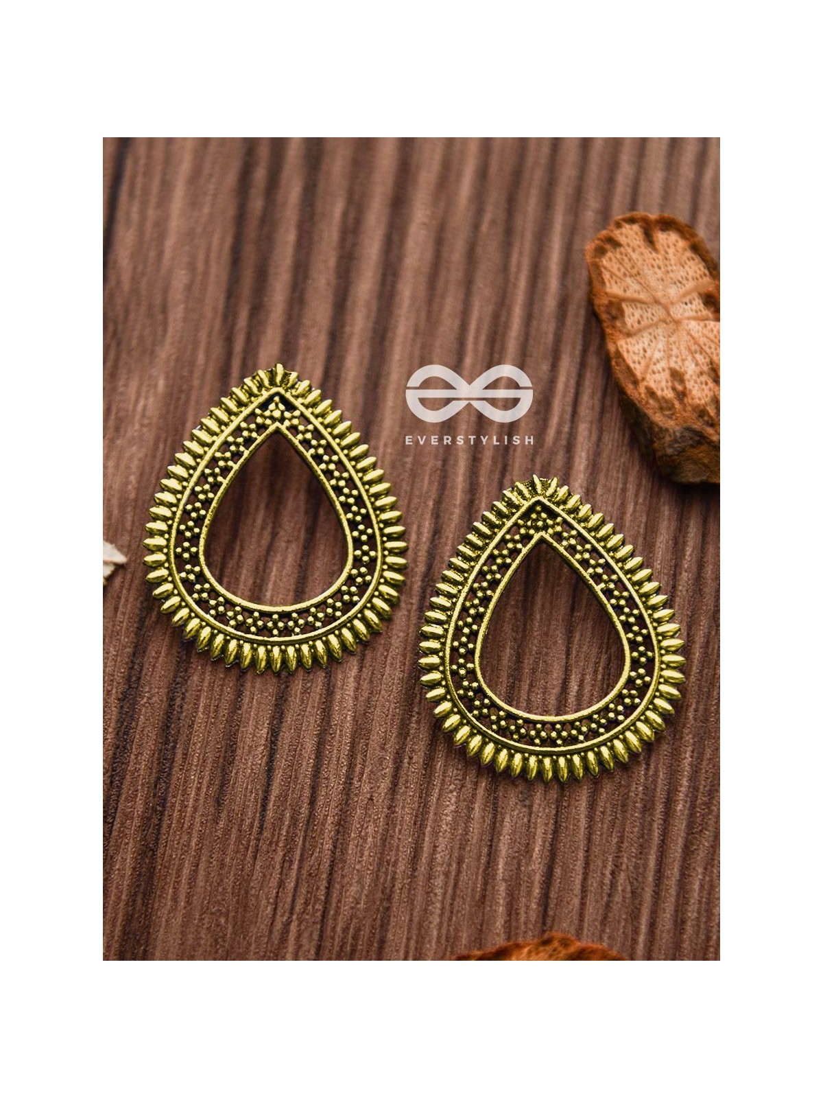 The Little Bohemian Drops (Golden) - Oxidised Boho Earrings