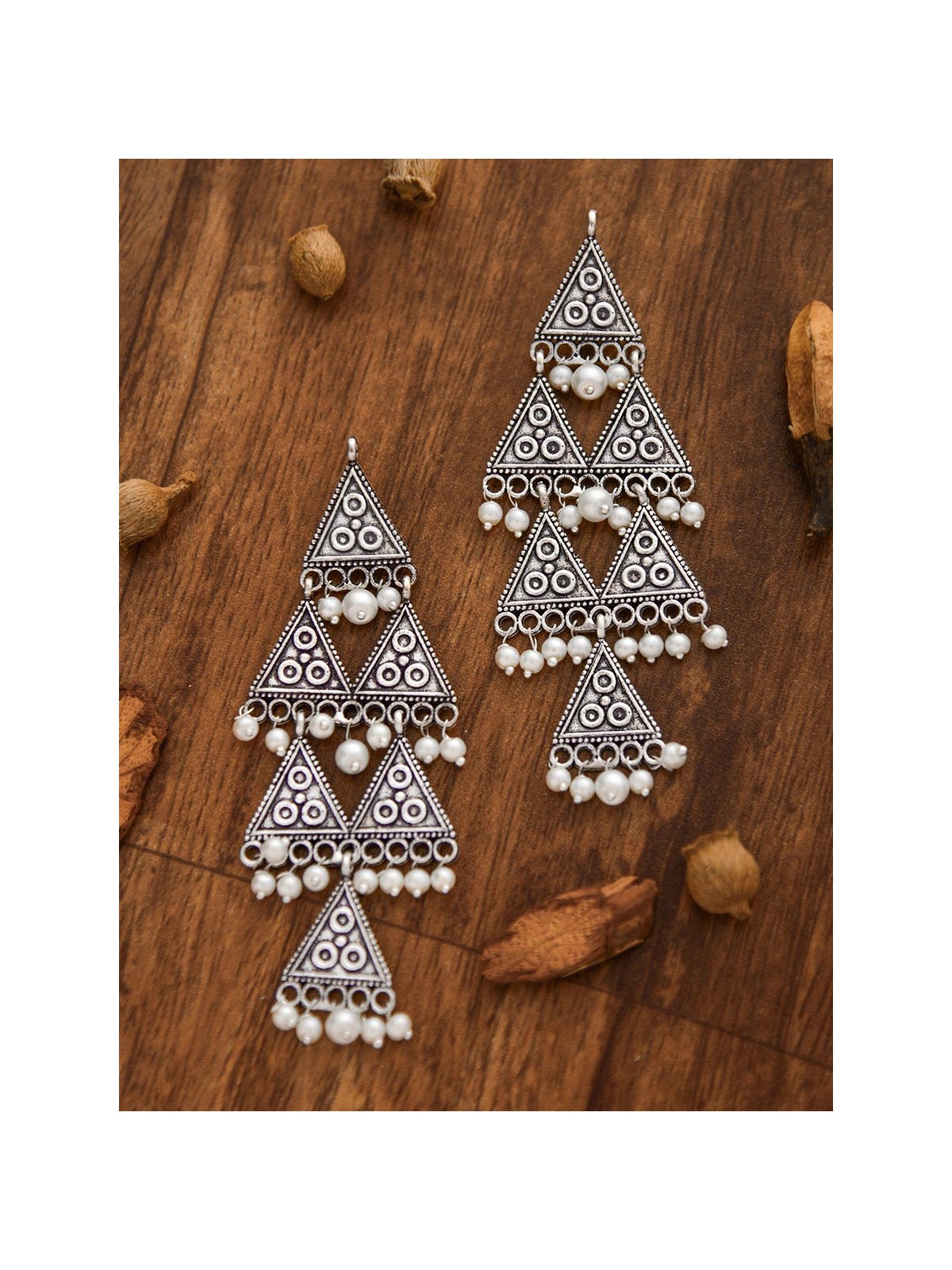 A Statement of Bohemian Geometry - Oxidised Boho Earrings
