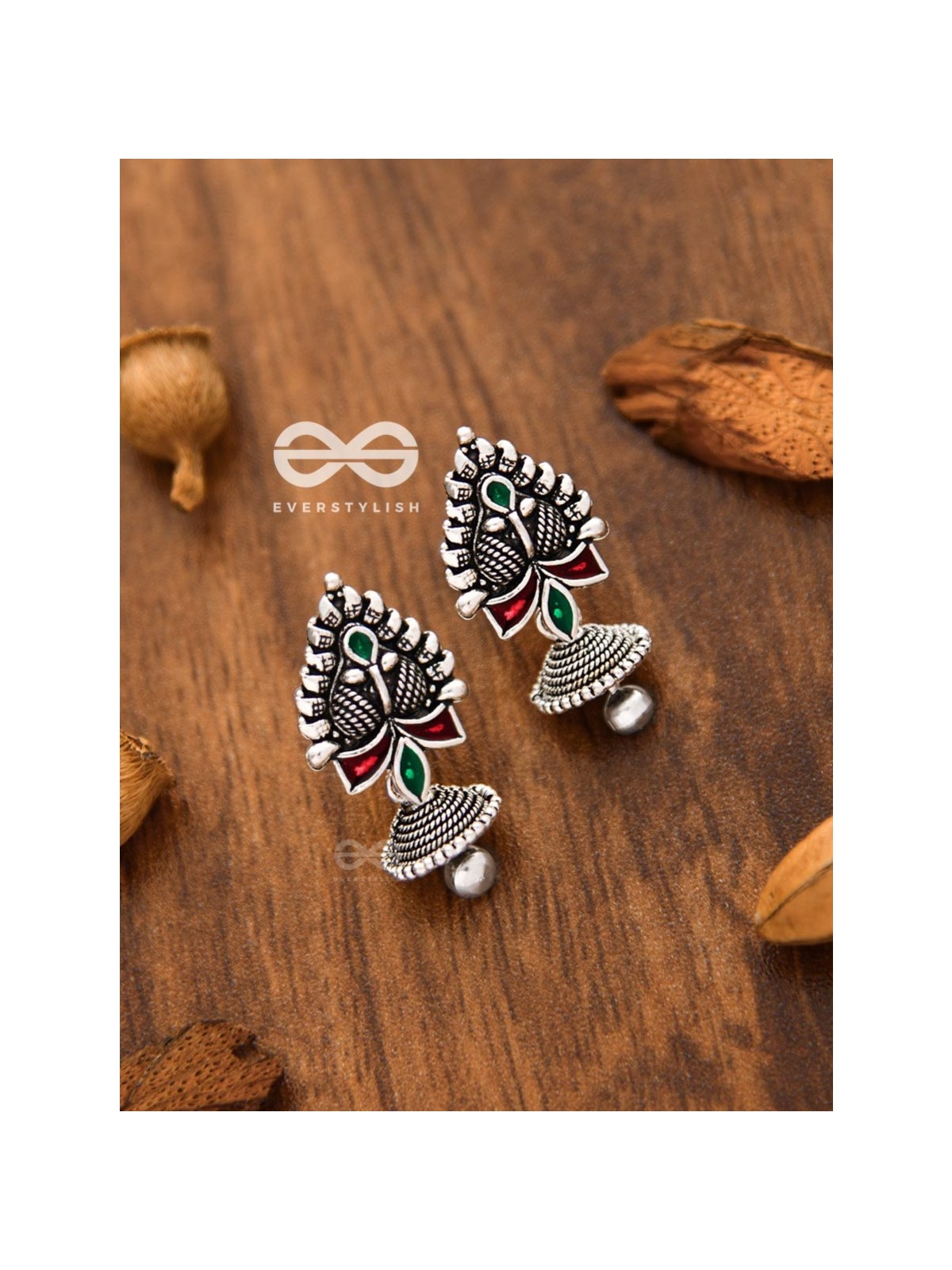 The Little Meenakari Droplet Jhumkis - Tiny Trinket Earrings