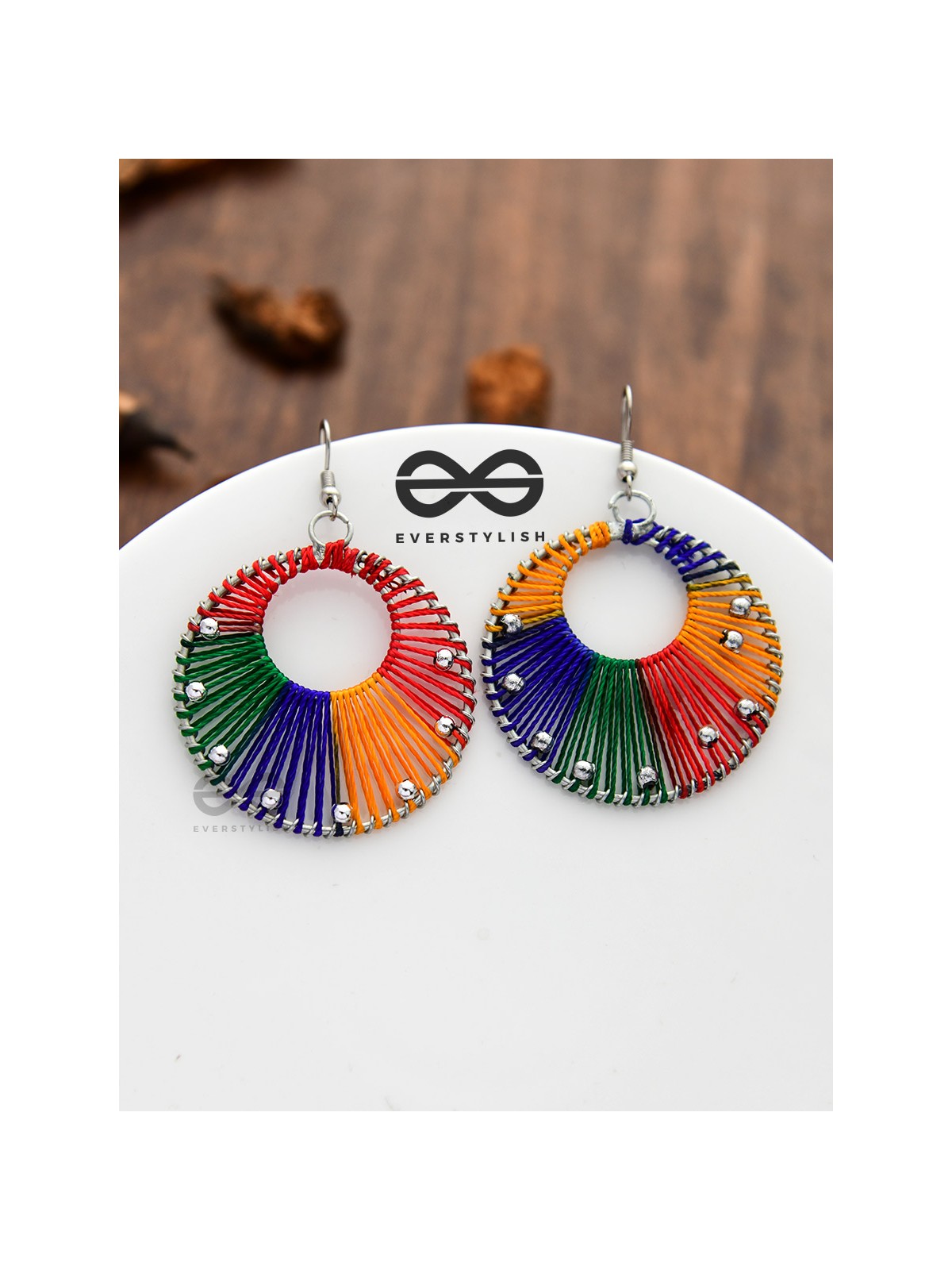 A Handwoven Delight - Multicoloured Handicraft Earrings