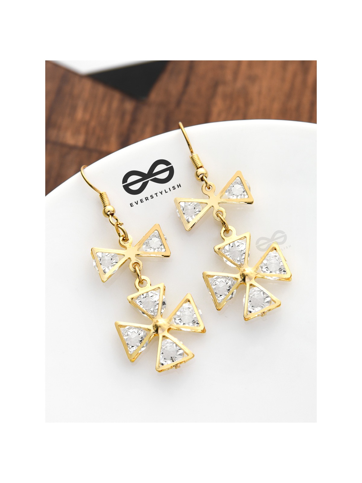 A Shimmery Statement Danglers - The Golden Charm Collection