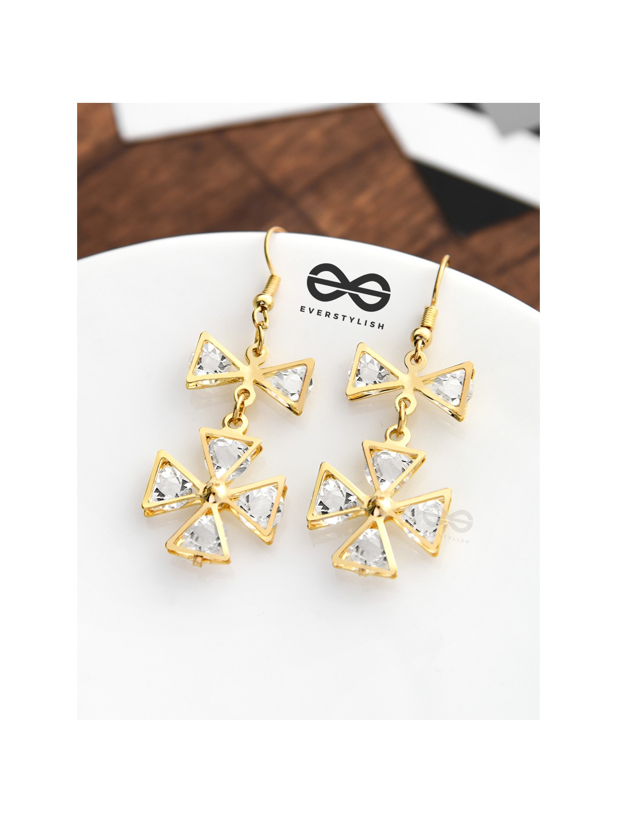 A Shimmery Statement Danglers - The Golden Charm Collection