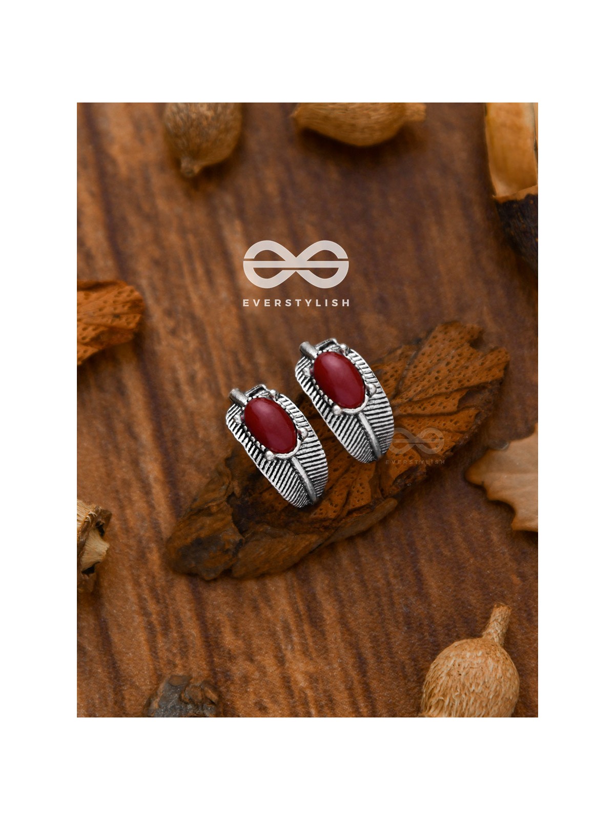 The Little Embellished Leaflets - Tiny Trinket Earrings