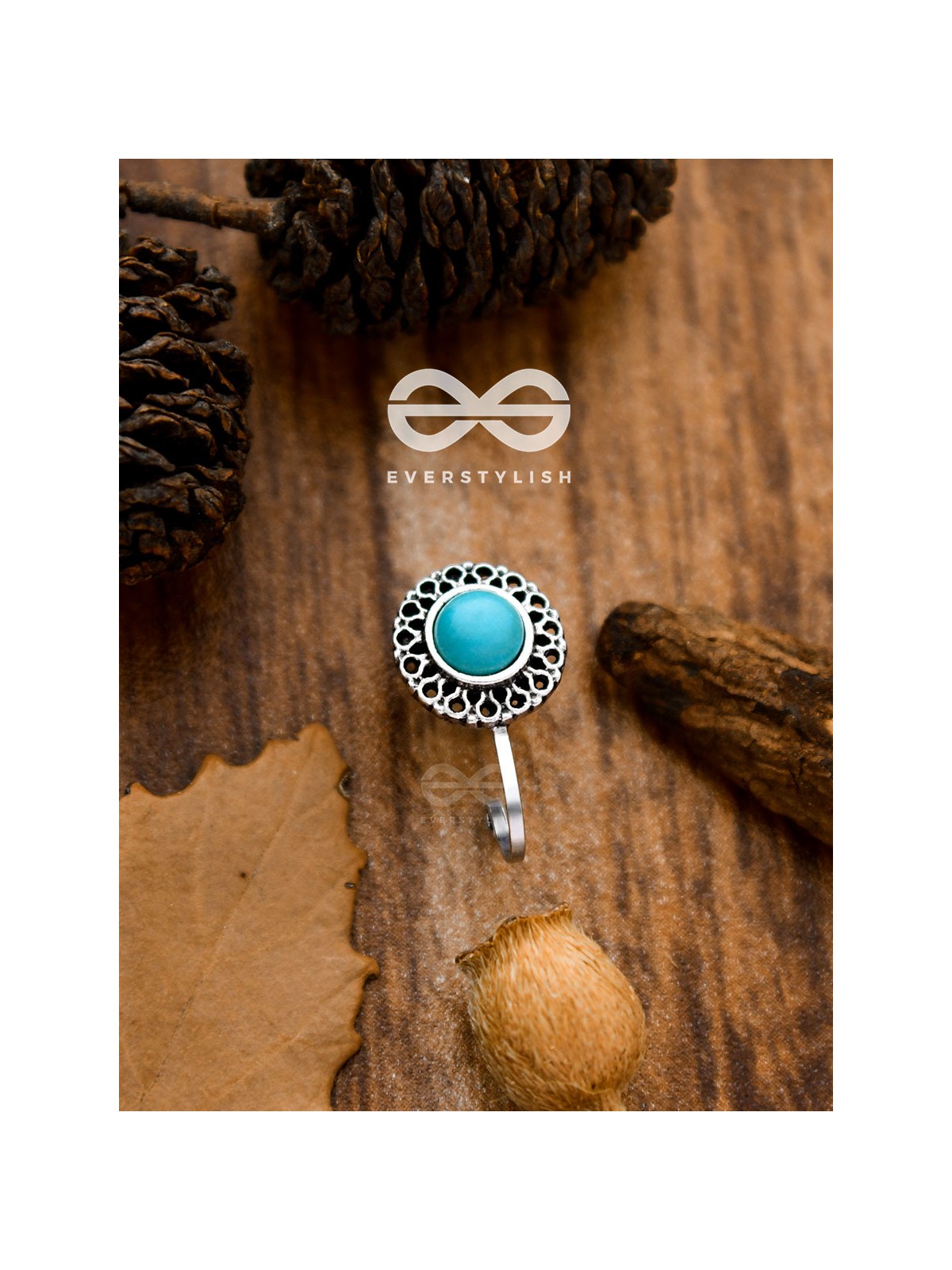 The Bohemian Ringlets - Turquoise Boho Nosering