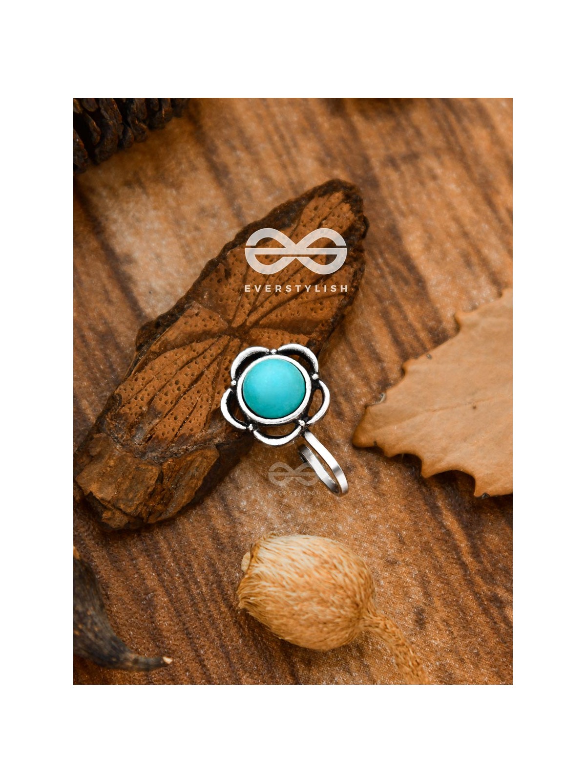 The Bohemian Florals - Turquoise Boho Nosering