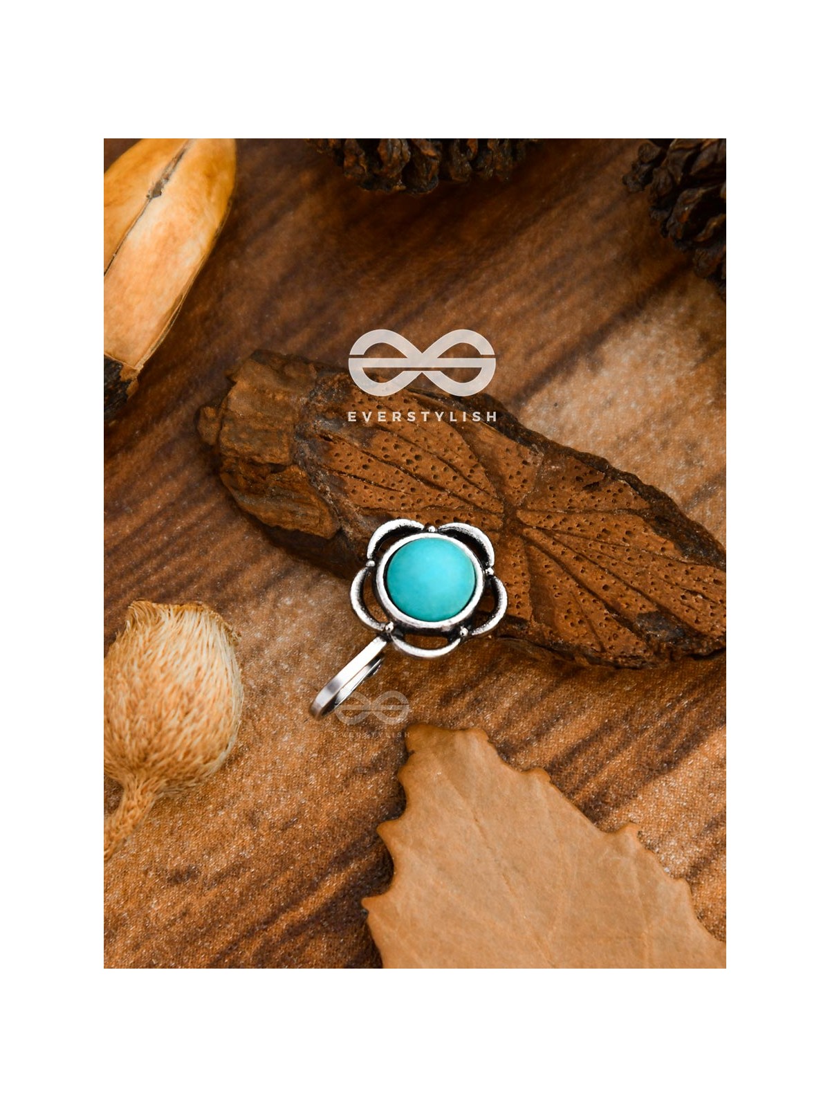 The Bohemian Florals - Turquoise Boho Nosering