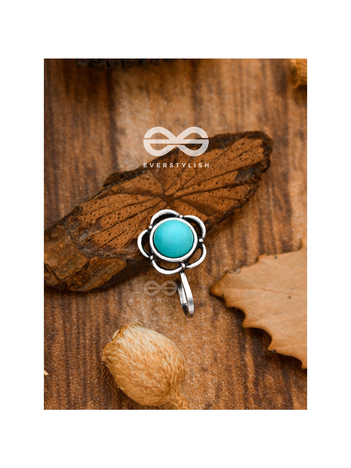 The Bohemian Florals - Turquoise Boho Nosering