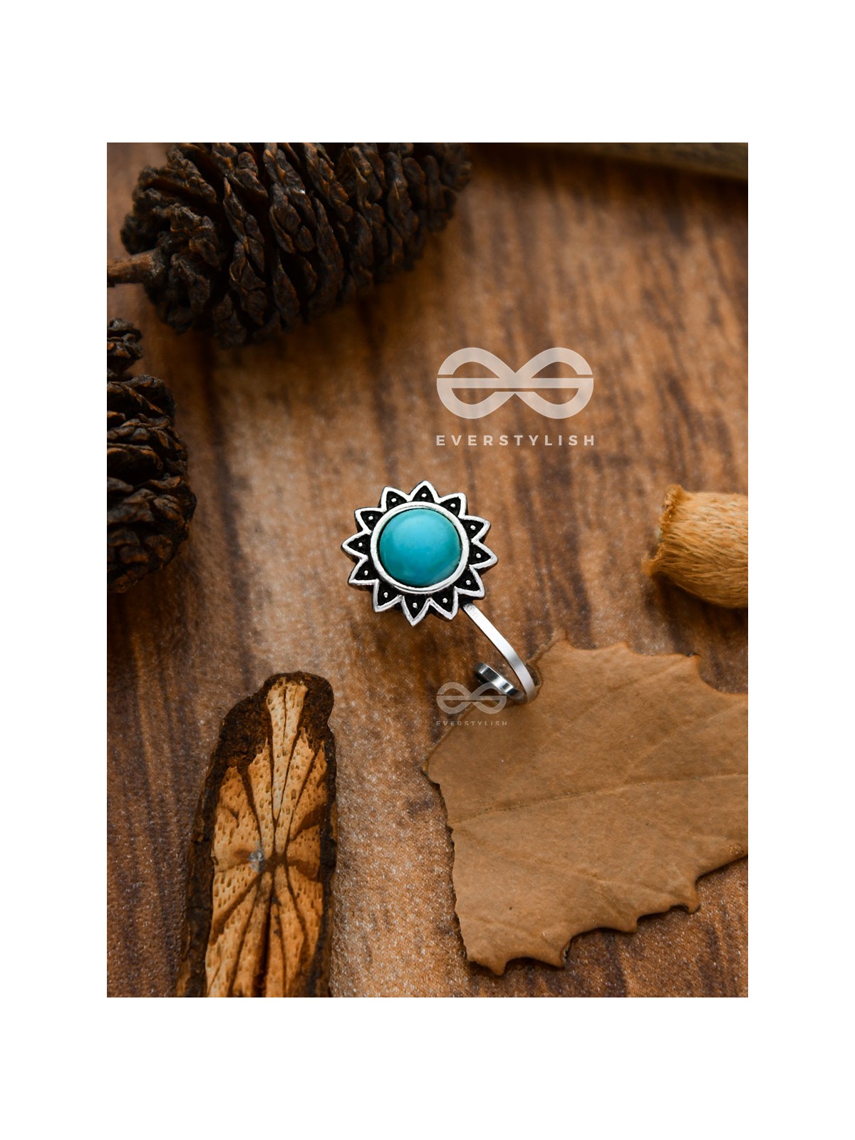 The Cute Florals - Turquoise Boho Nosering