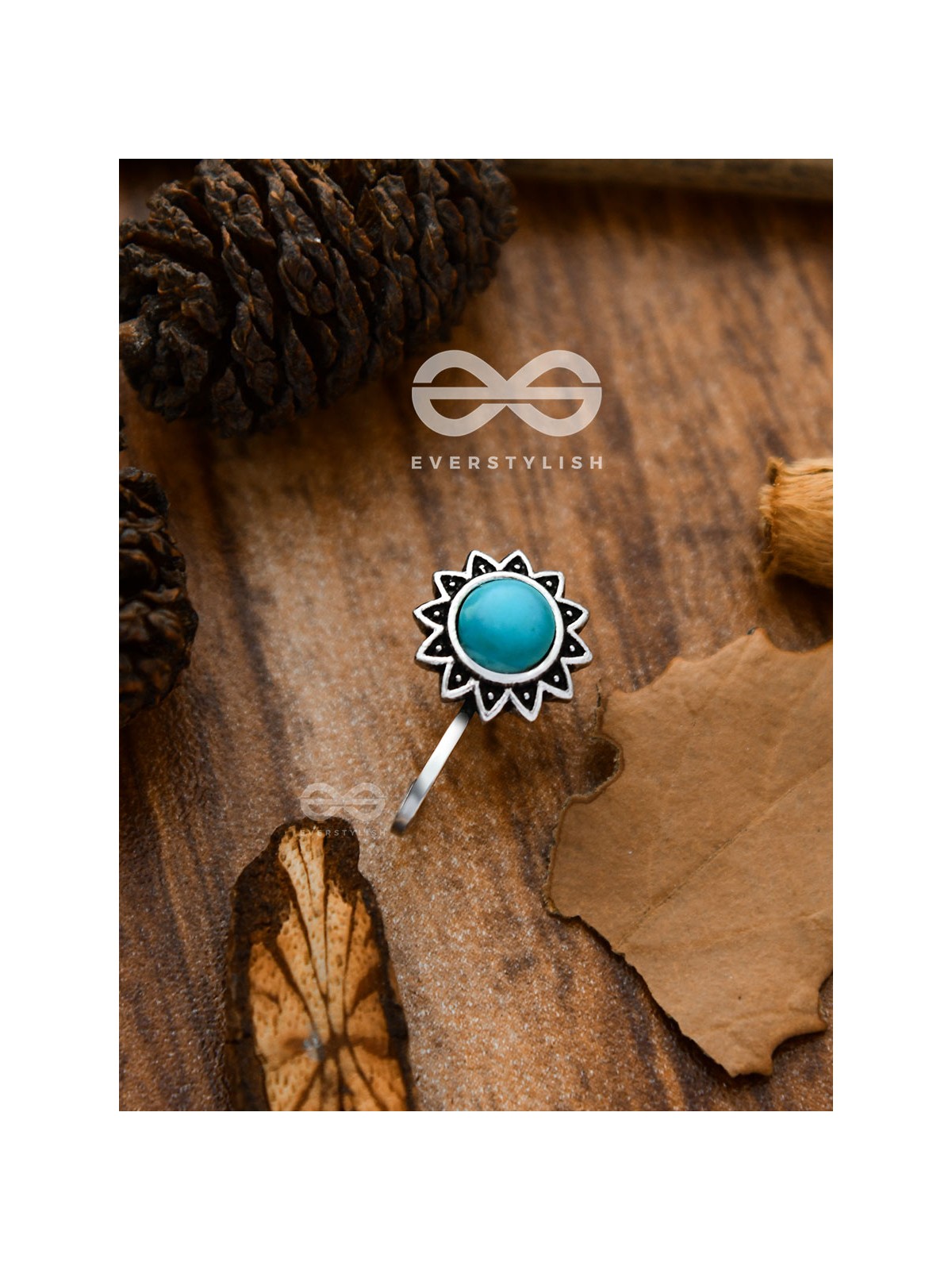 The Cute Florals - Turquoise Boho Nosering