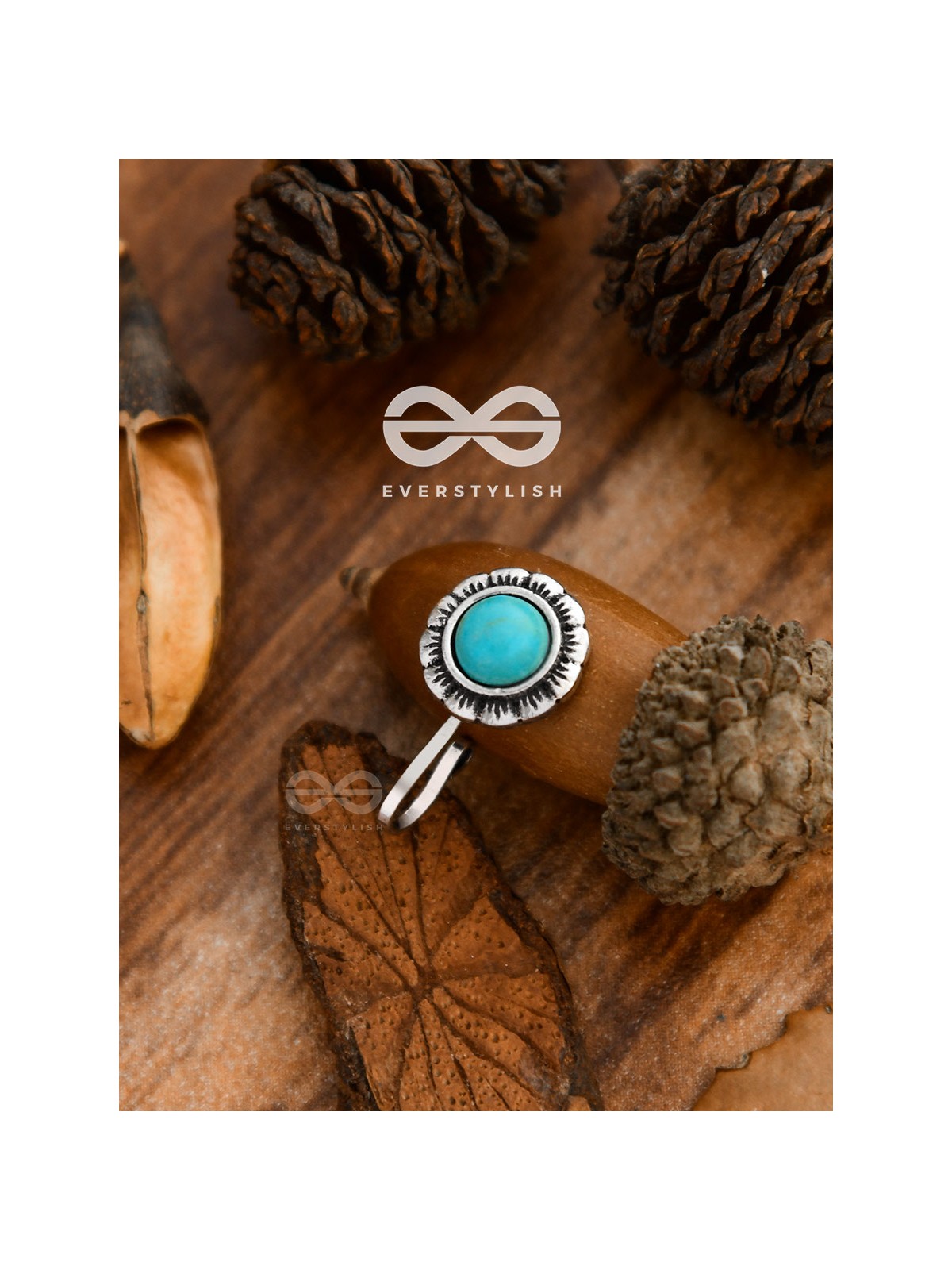 The Delightful Florals - Turquoise Boho Nosering