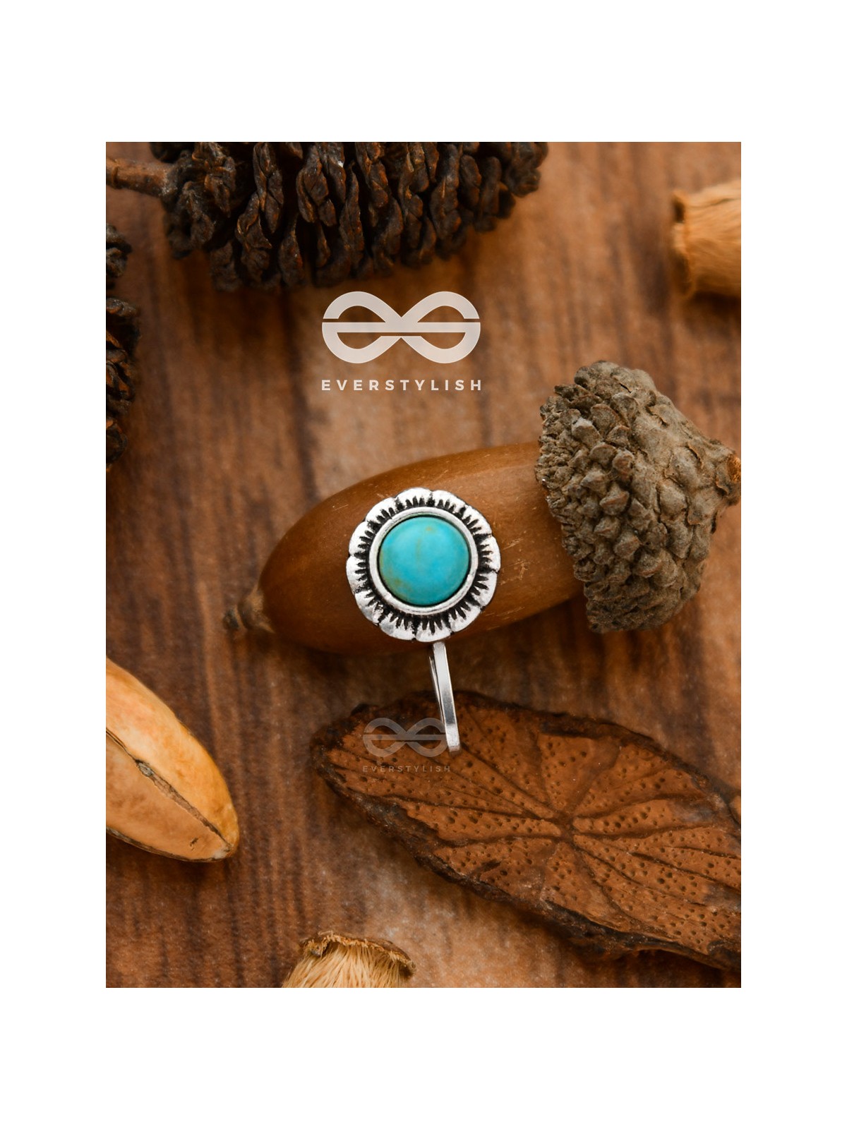 The Delightful Florals - Turquoise Boho Nosering