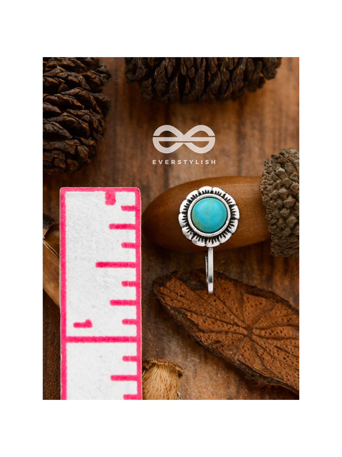 The Delightful Florals - Turquoise Boho Nosering