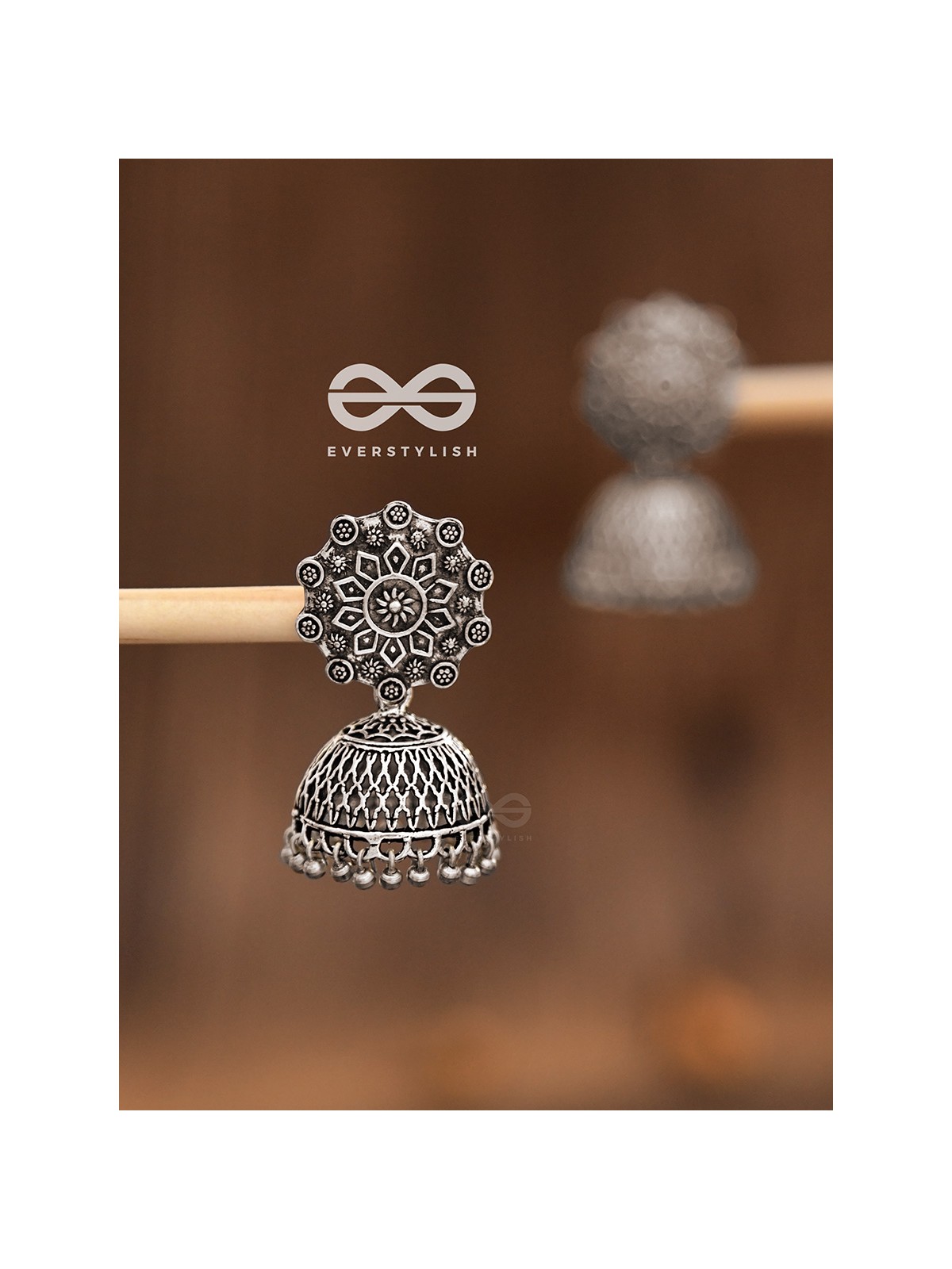 The captivating gaze stunning ethnic Jhumkis