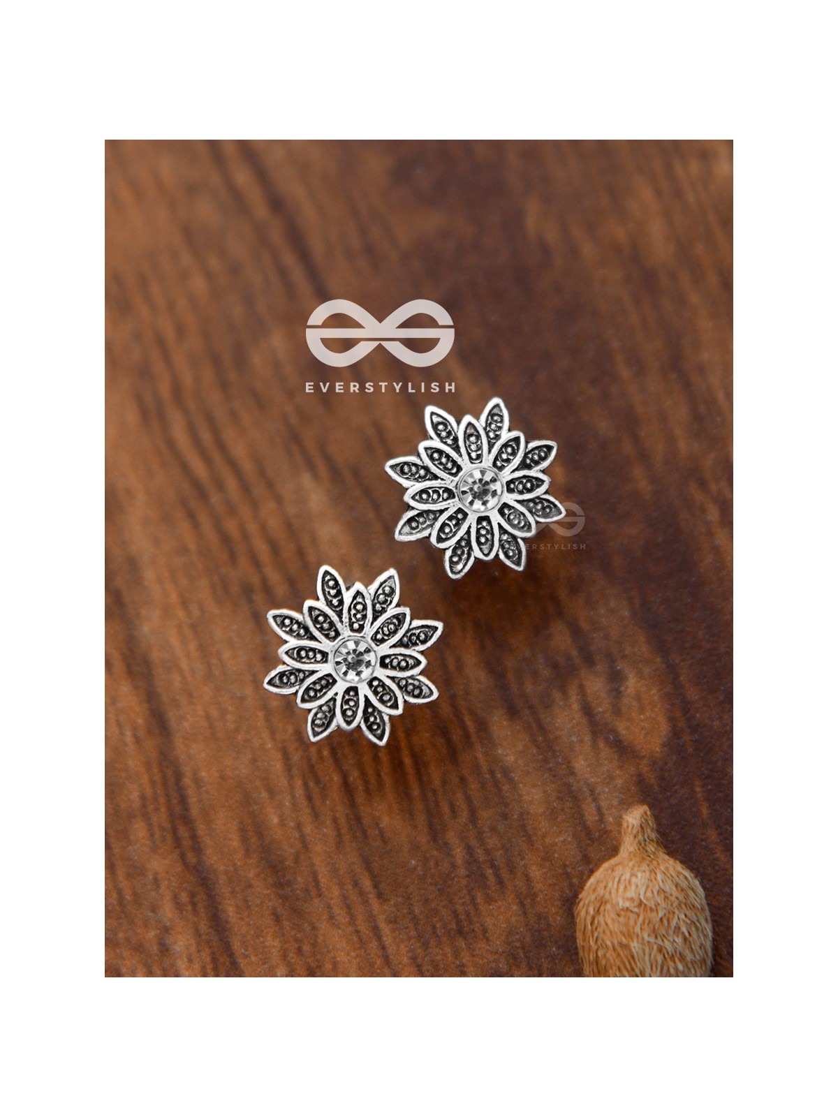 The Floral Bling Studs - Tiny Trinket Earrings