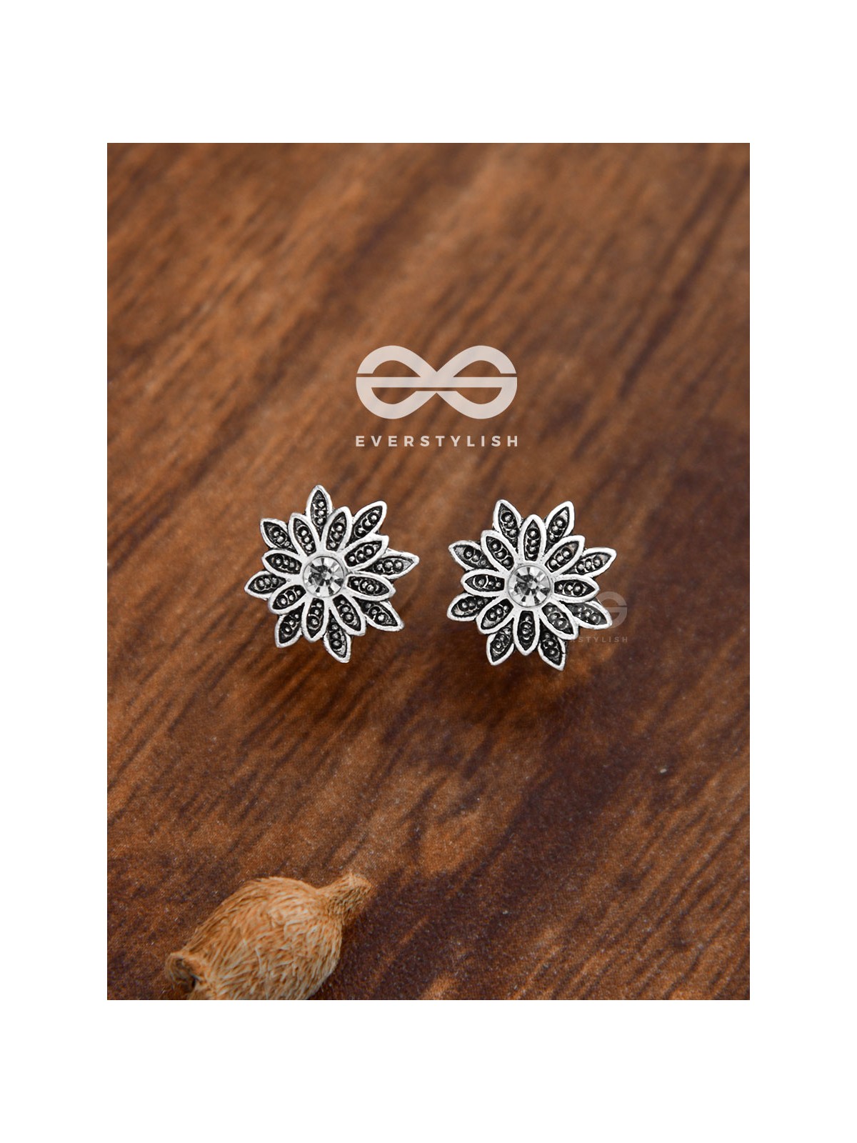 The Floral Bling Studs - Tiny Trinket Earrings
