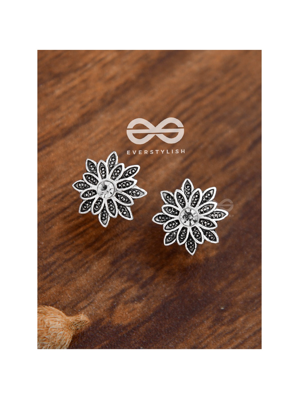 The Floral Bling Studs - Tiny Trinket Earrings
