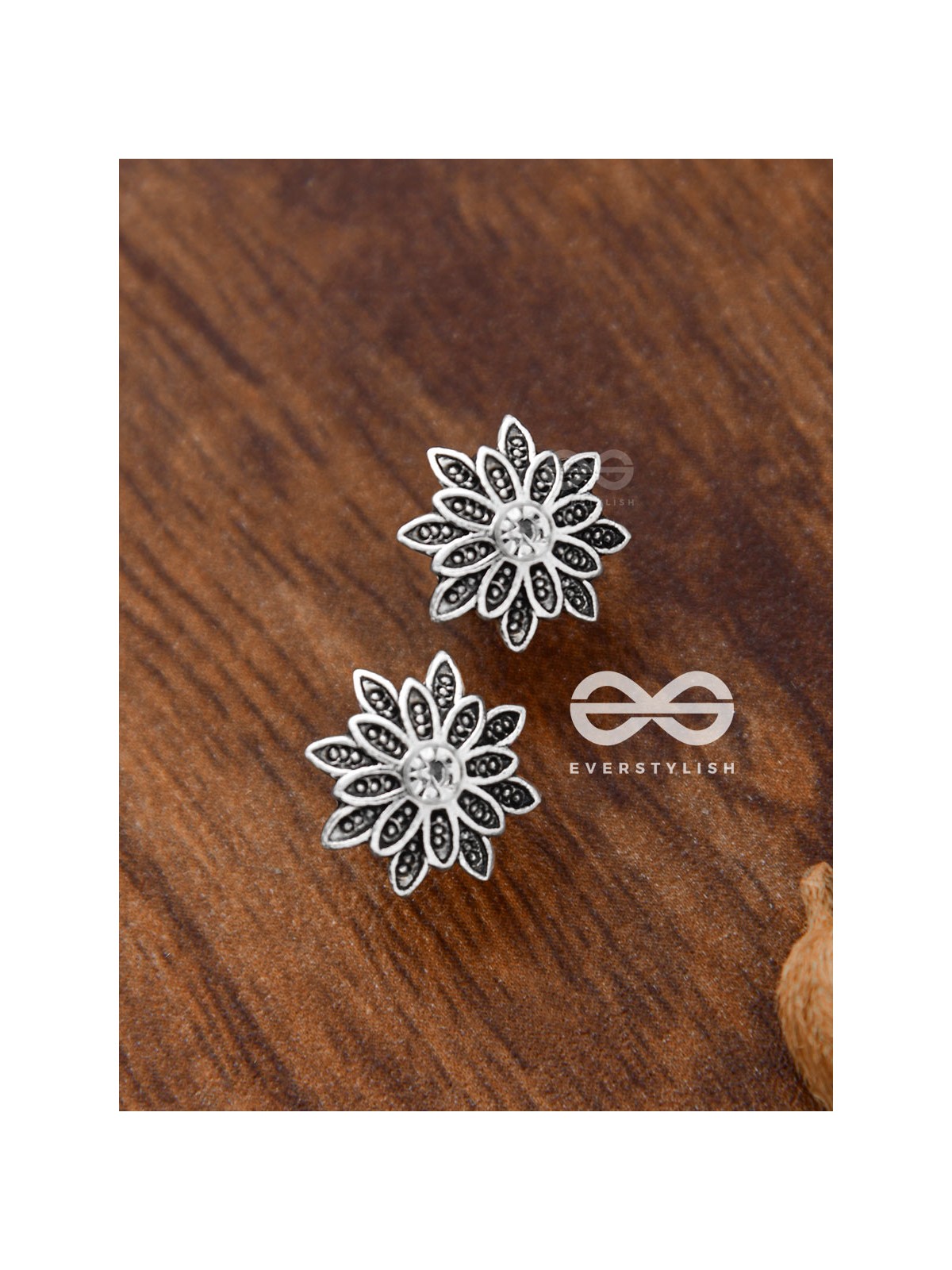 The Floral Bling Studs - Tiny Trinket Earrings