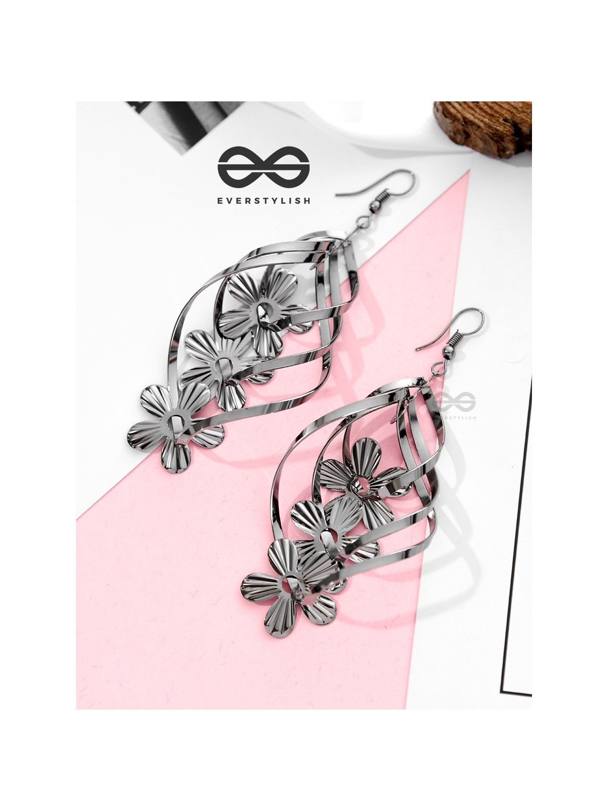 The Dark Intertwined Florals - Casual Daily-wear Danglers