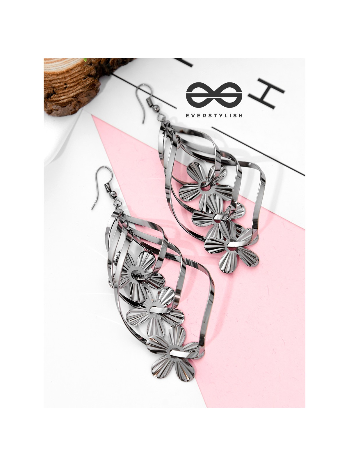 The Dark Intertwined Florals - Casual Daily-wear Danglers