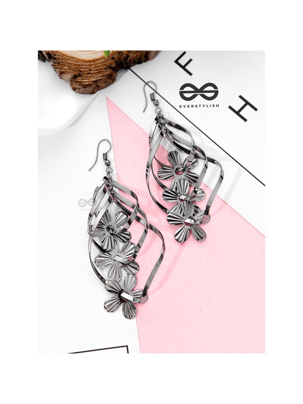 The Dark Intertwined Florals - Casual Daily-wear Danglers