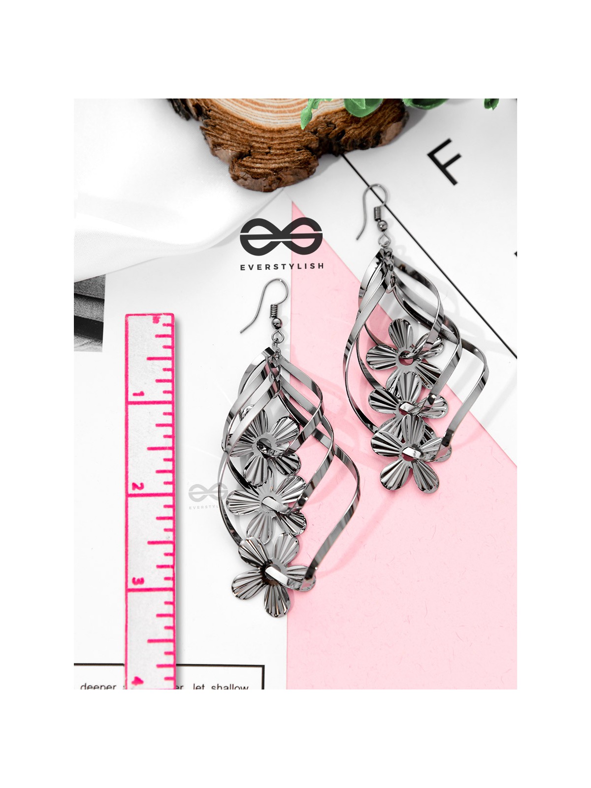 The Dark Intertwined Florals - Casual Daily-wear Danglers