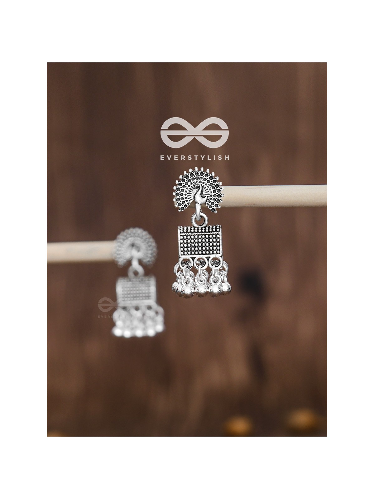 The Fanning Peacock Cylindrical Jhumkis - Tiny Trinket Collection