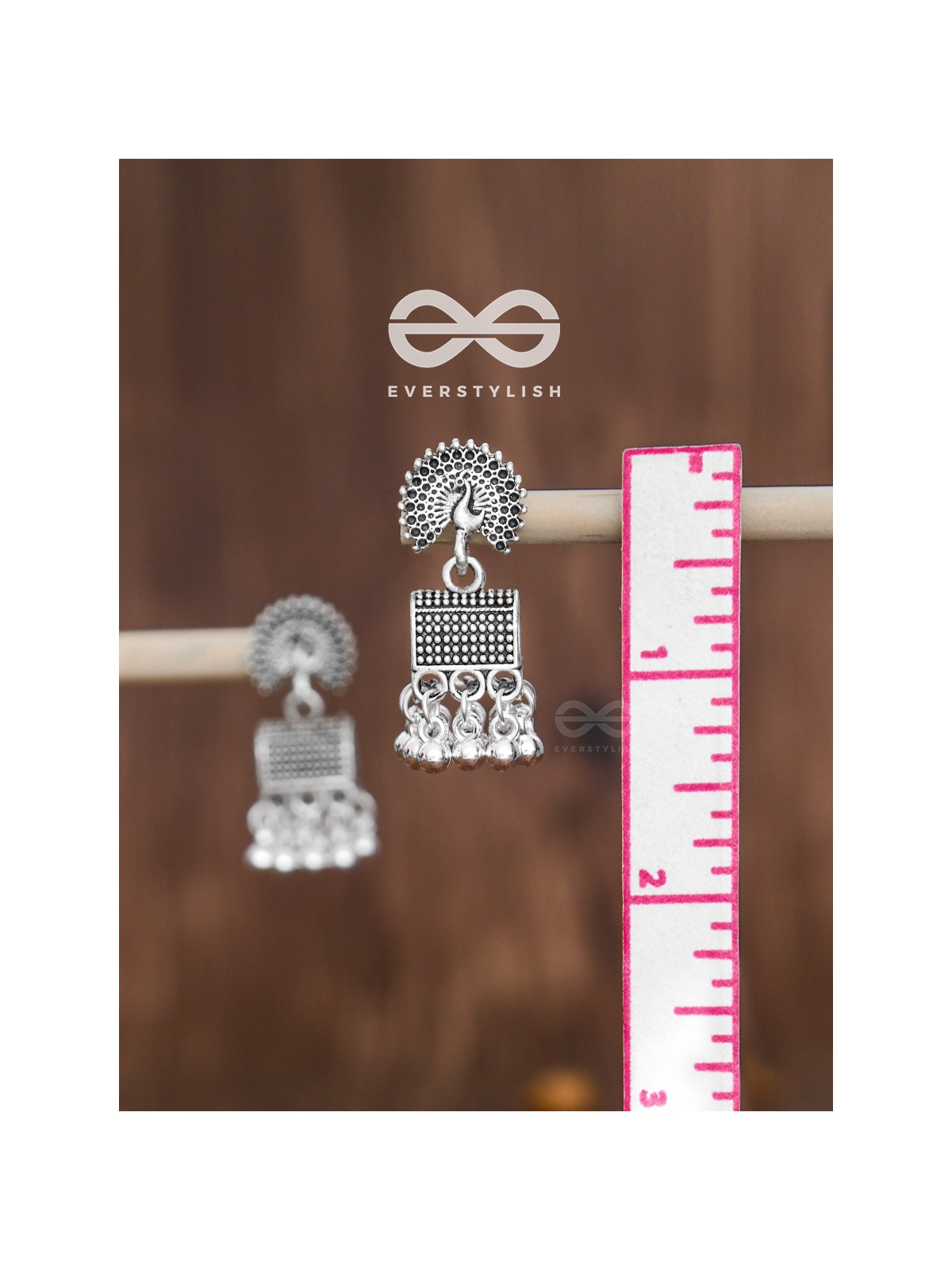 The Fanning Peacock Cylindrical Jhumkis - Tiny Trinket Collection